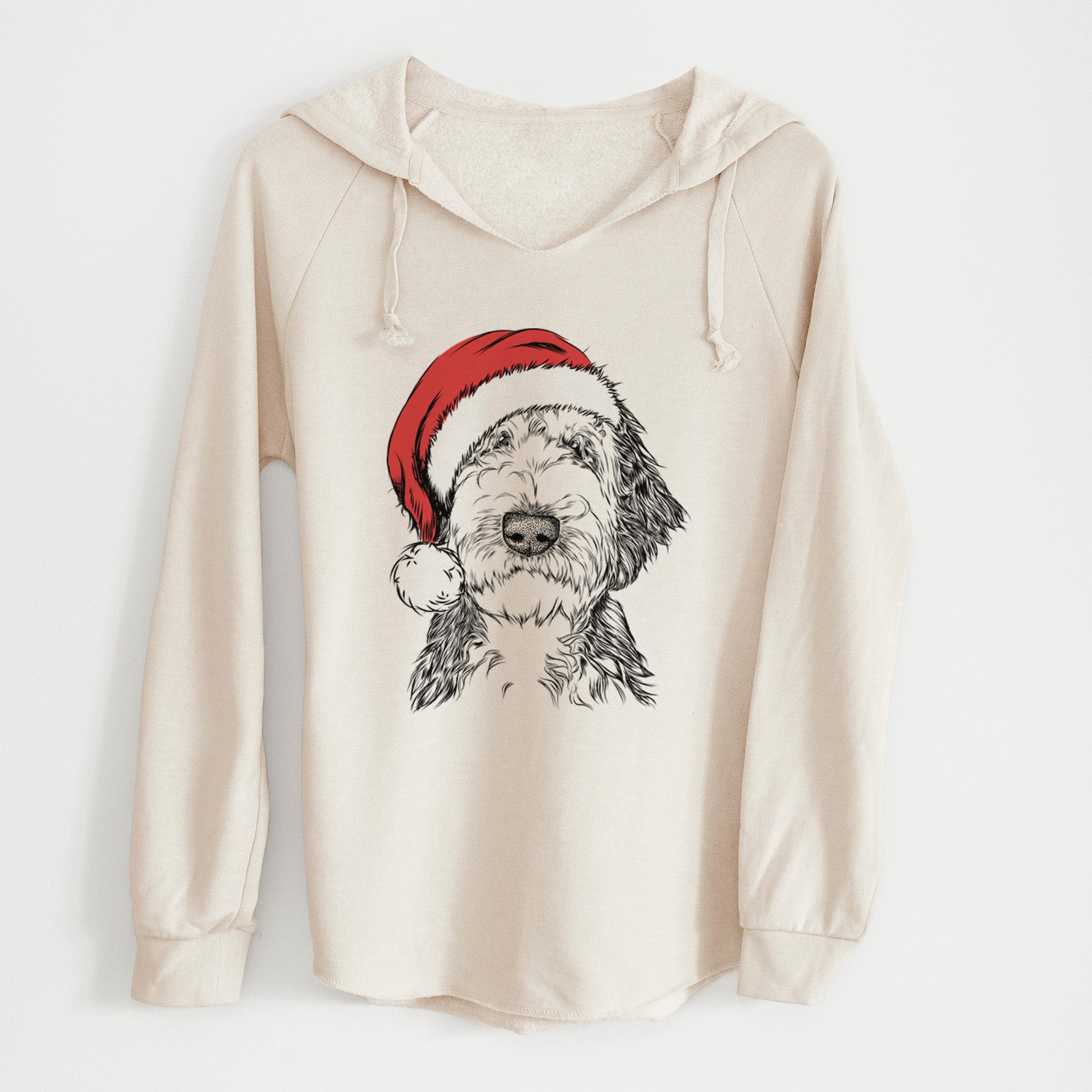 Santa Milo Fluff the Sheepadoodle - Cali Wave Hooded Sweatshirt