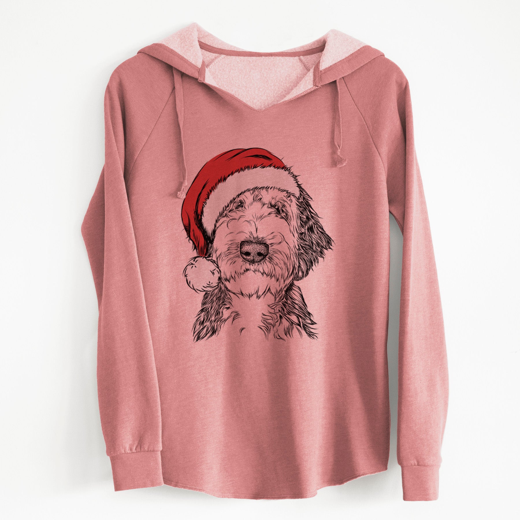 Santa Milo Fluff the Sheepadoodle - Cali Wave Hooded Sweatshirt