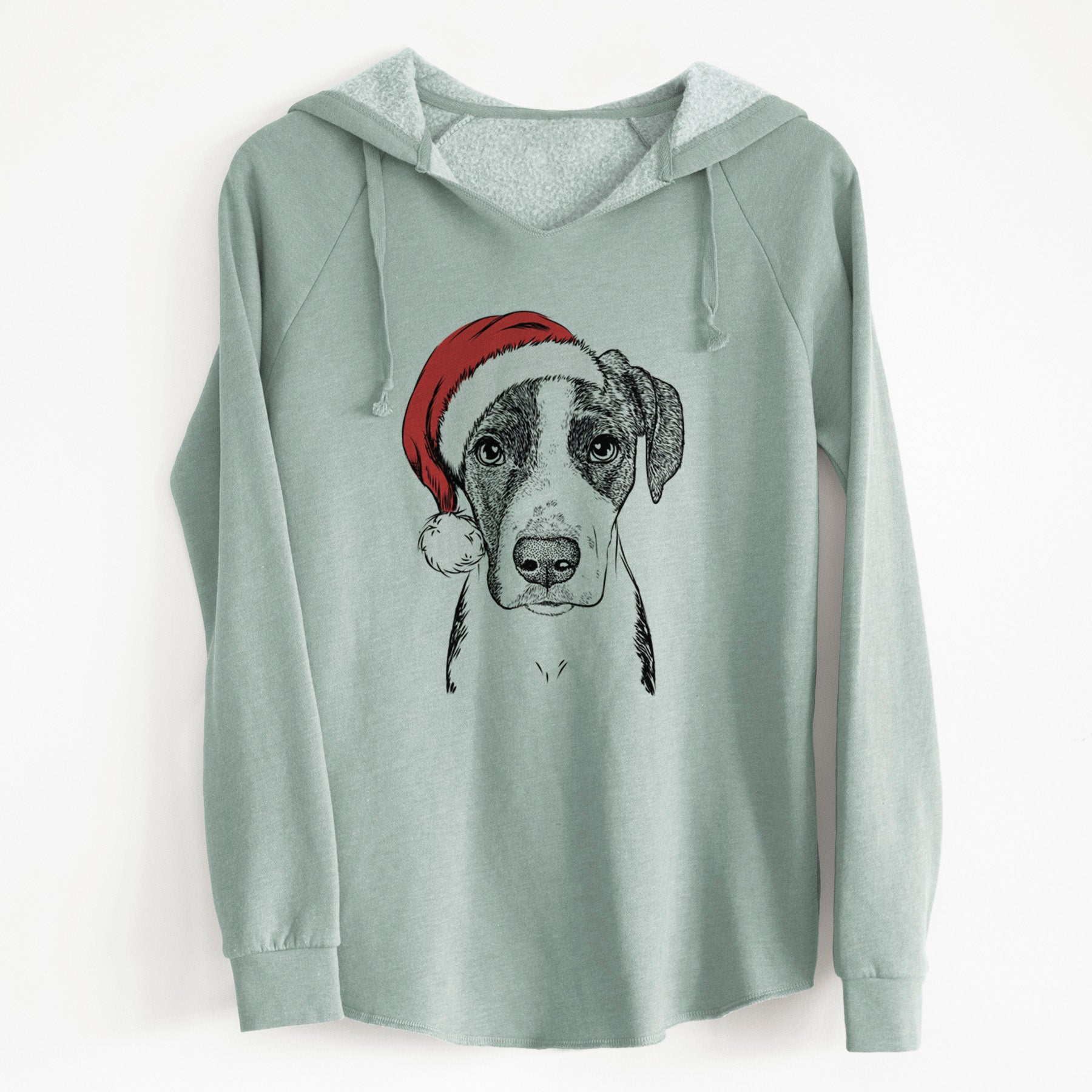 Santa Milo the Mixed Breed - Cali Wave Hooded Sweatshirt
