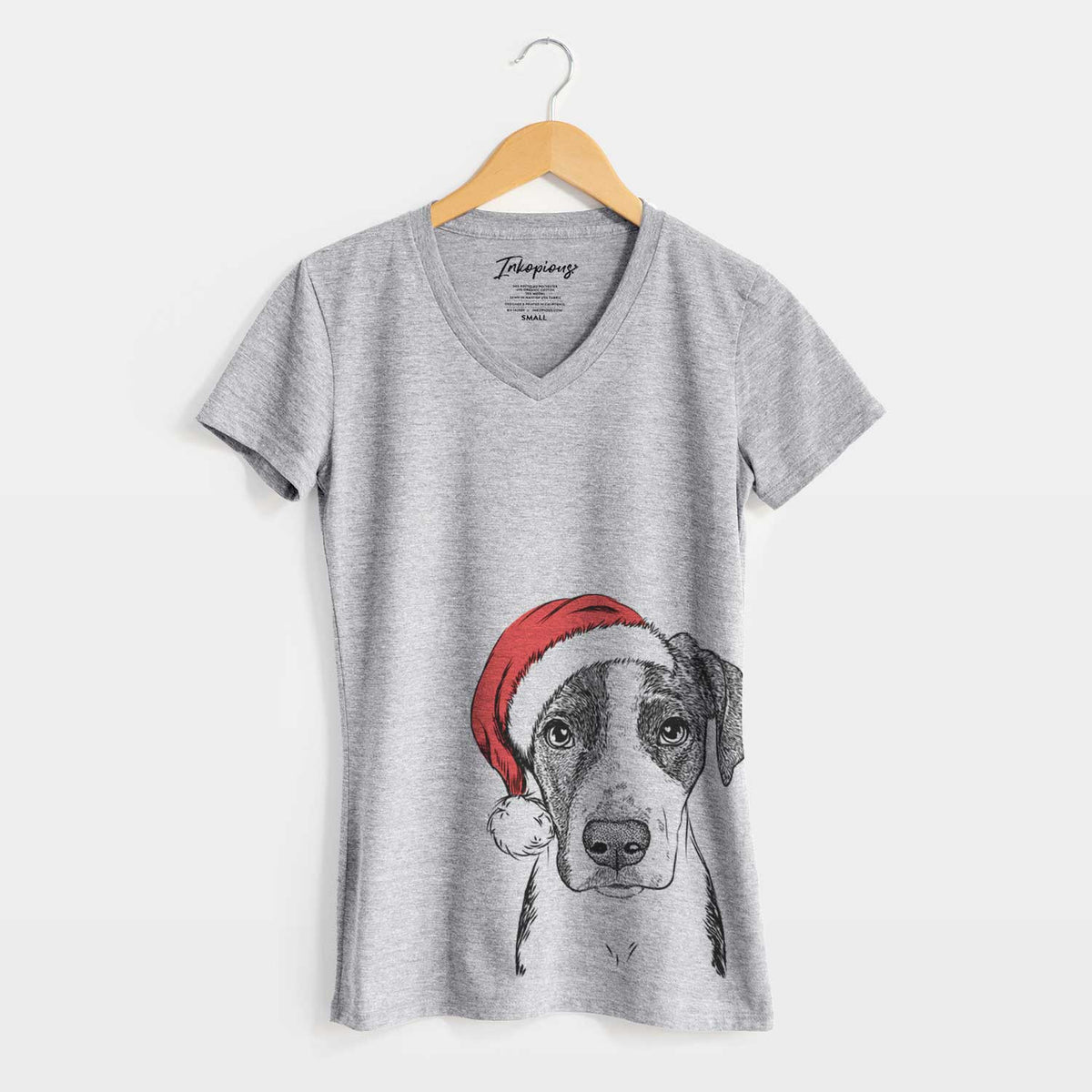 Santa Milo the Mixed Breed - Women's V-neck Shirt