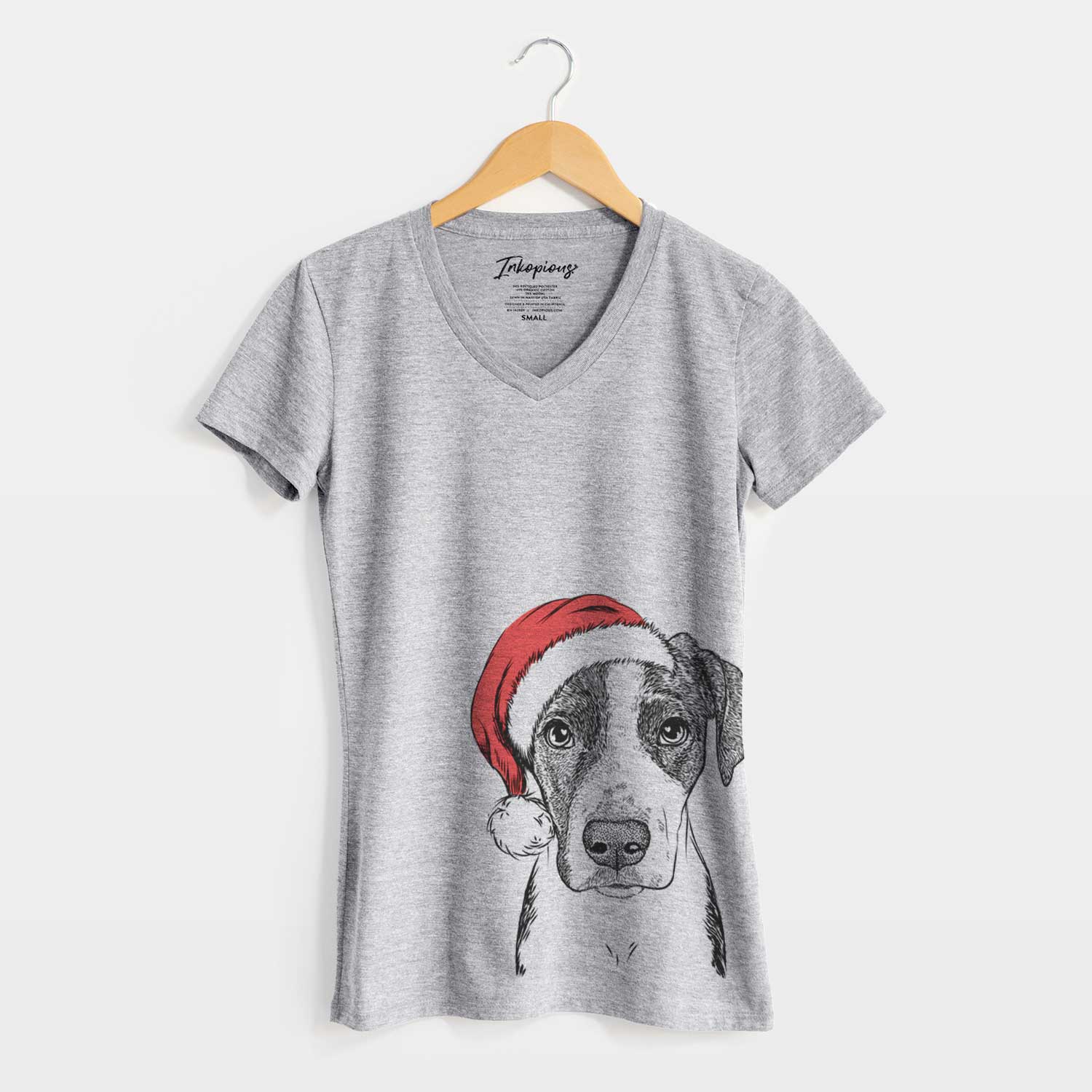 Santa Milo the Mixed Breed - Women's V-neck Shirt