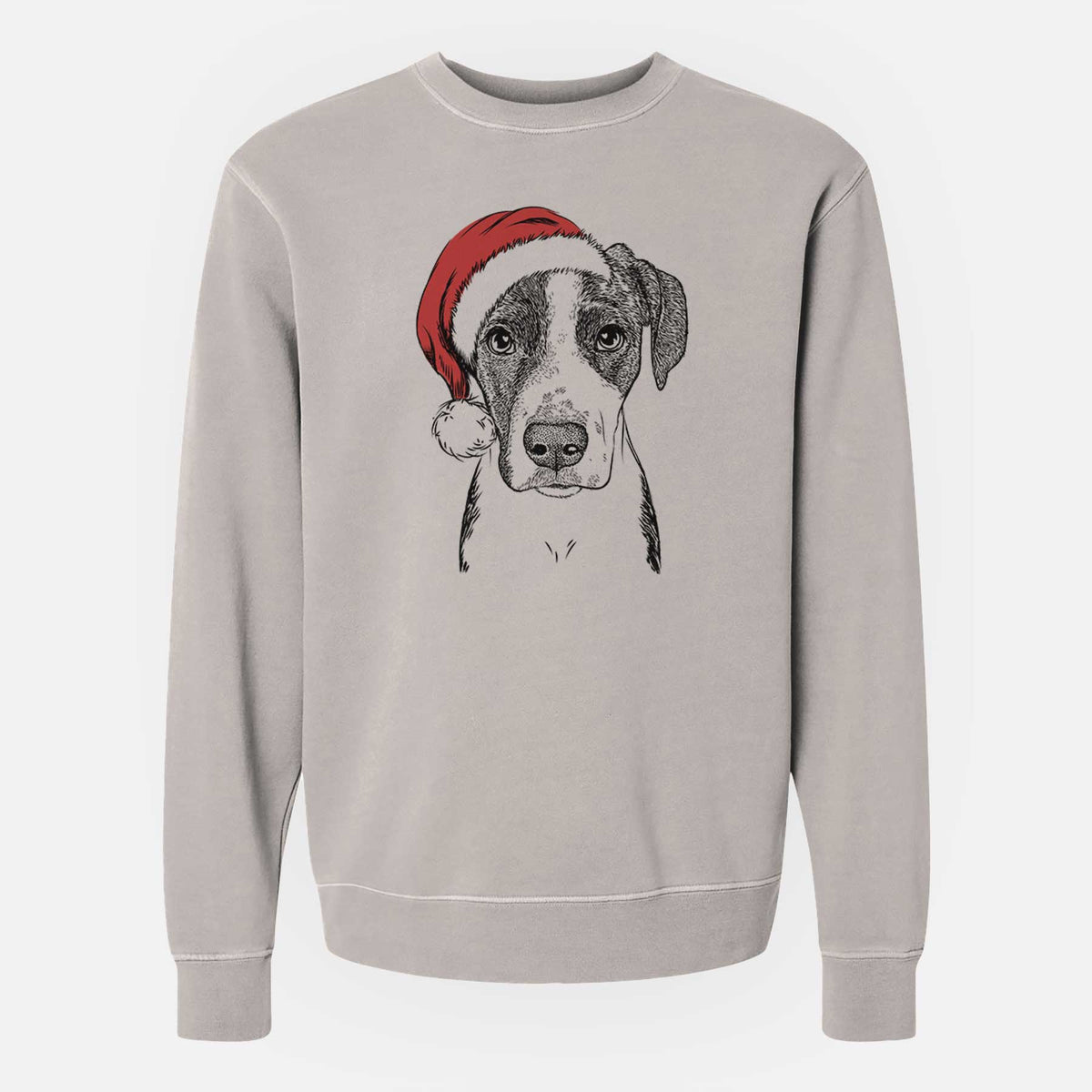 Santa Milo the Mixed Breed - Unisex Pigment Dyed Crew Sweatshirt