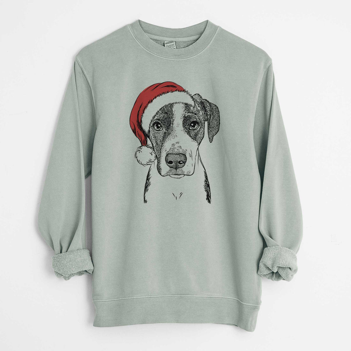 Santa Milo the Mixed Breed - Unisex Pigment Dyed Crew Sweatshirt