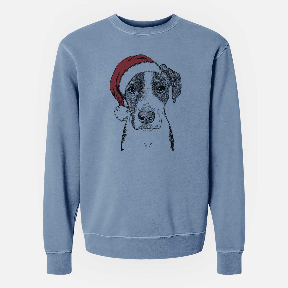 Santa Milo the Mixed Breed - Unisex Pigment Dyed Crew Sweatshirt