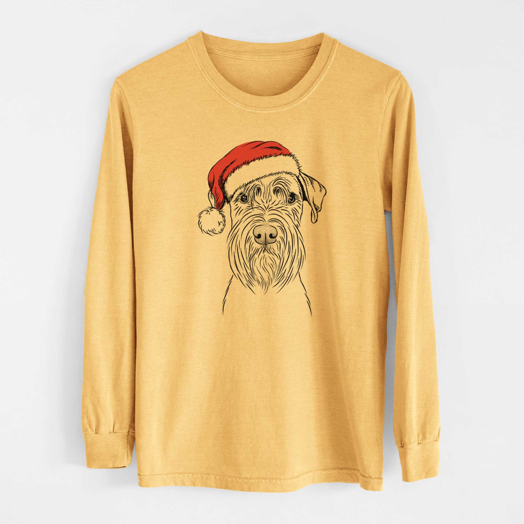 Santa Milton the Schnauzer - Heavyweight 100% Cotton Long Sleeve