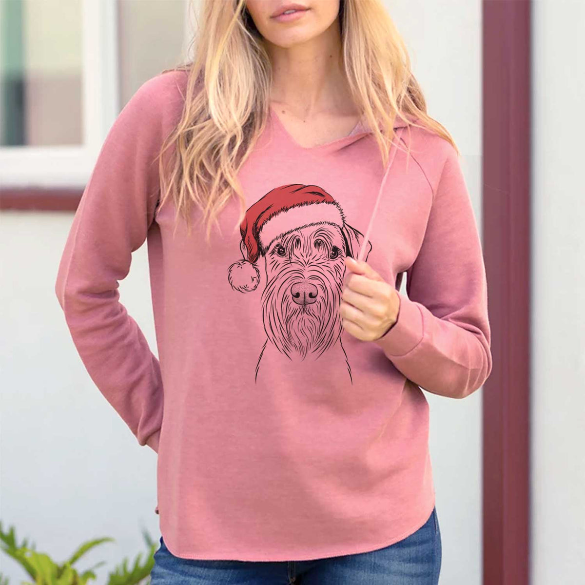 Santa Milton the Schnauzer - Cali Wave Hooded Sweatshirt