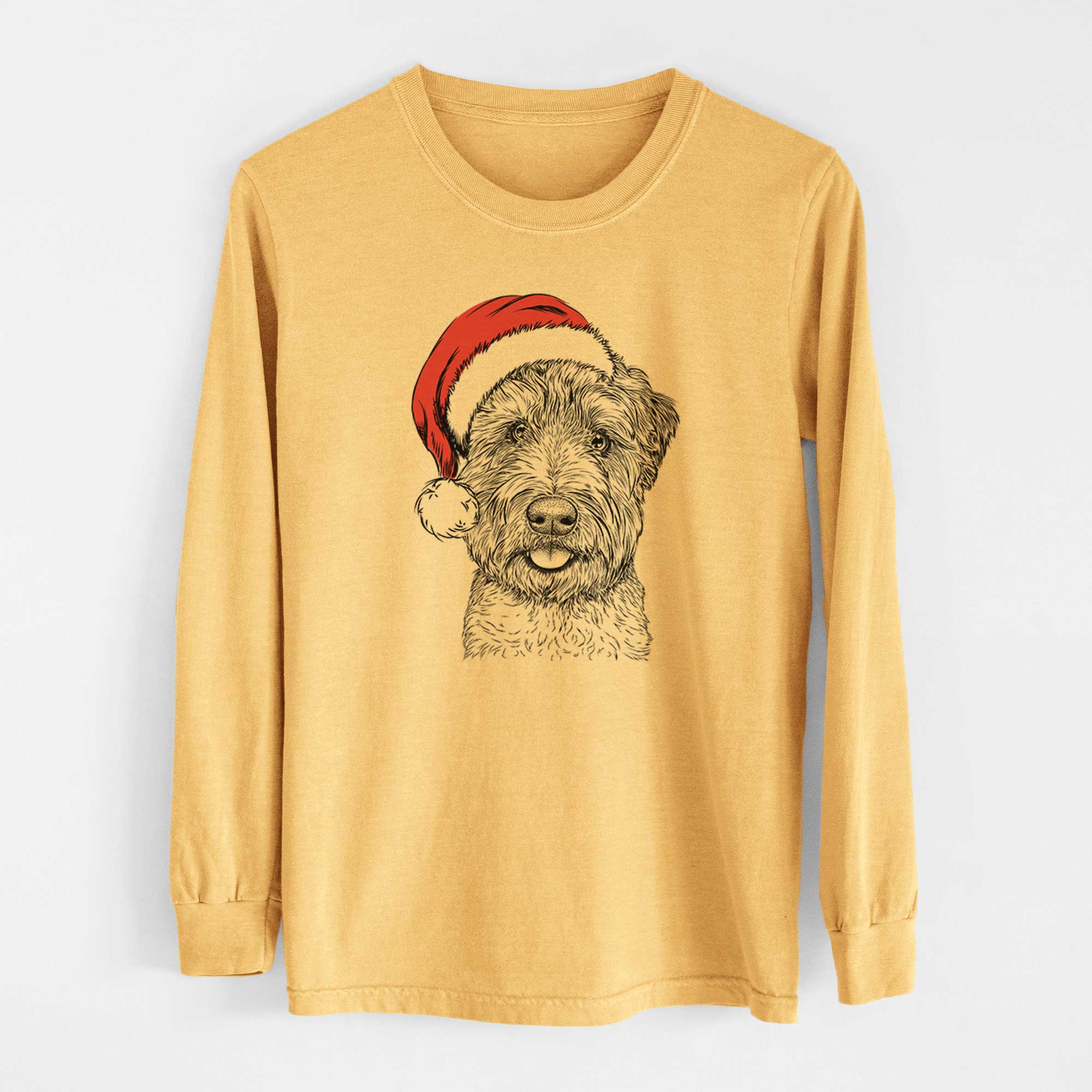 Santa Milton the Soft Coated Wheaten Terrier - Heavyweight 100% Cotton Long Sleeve