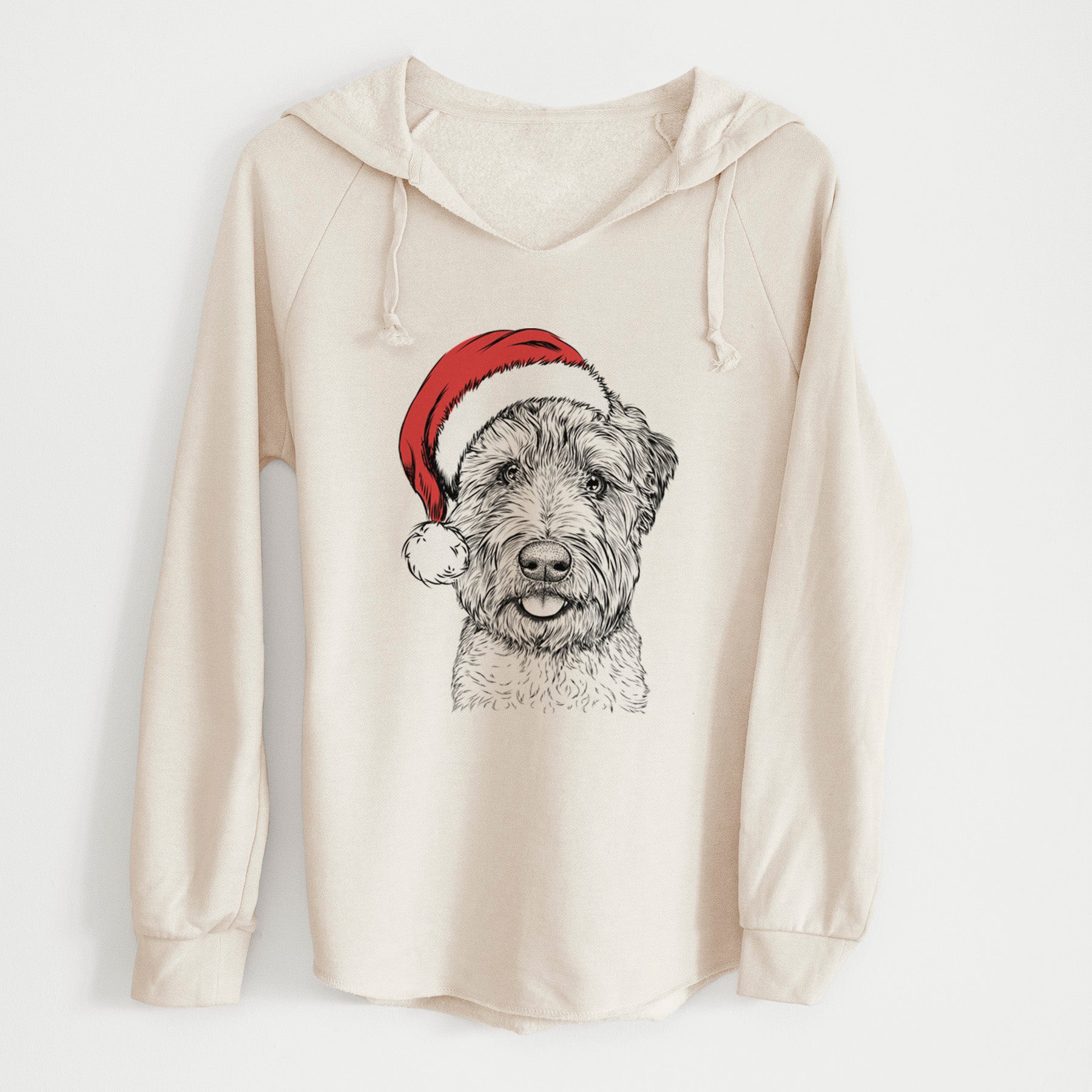 Santa Milton the Soft Coated Wheaten Terrier - Cali Wave Hooded Sweatshirt