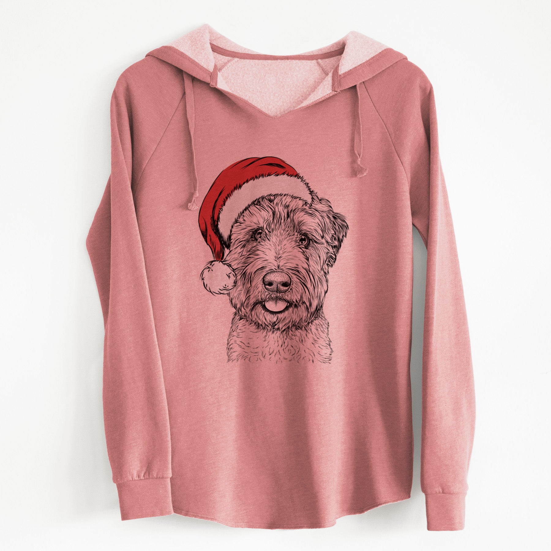 Santa Milton the Soft Coated Wheaten Terrier - Cali Wave Hooded Sweatshirt