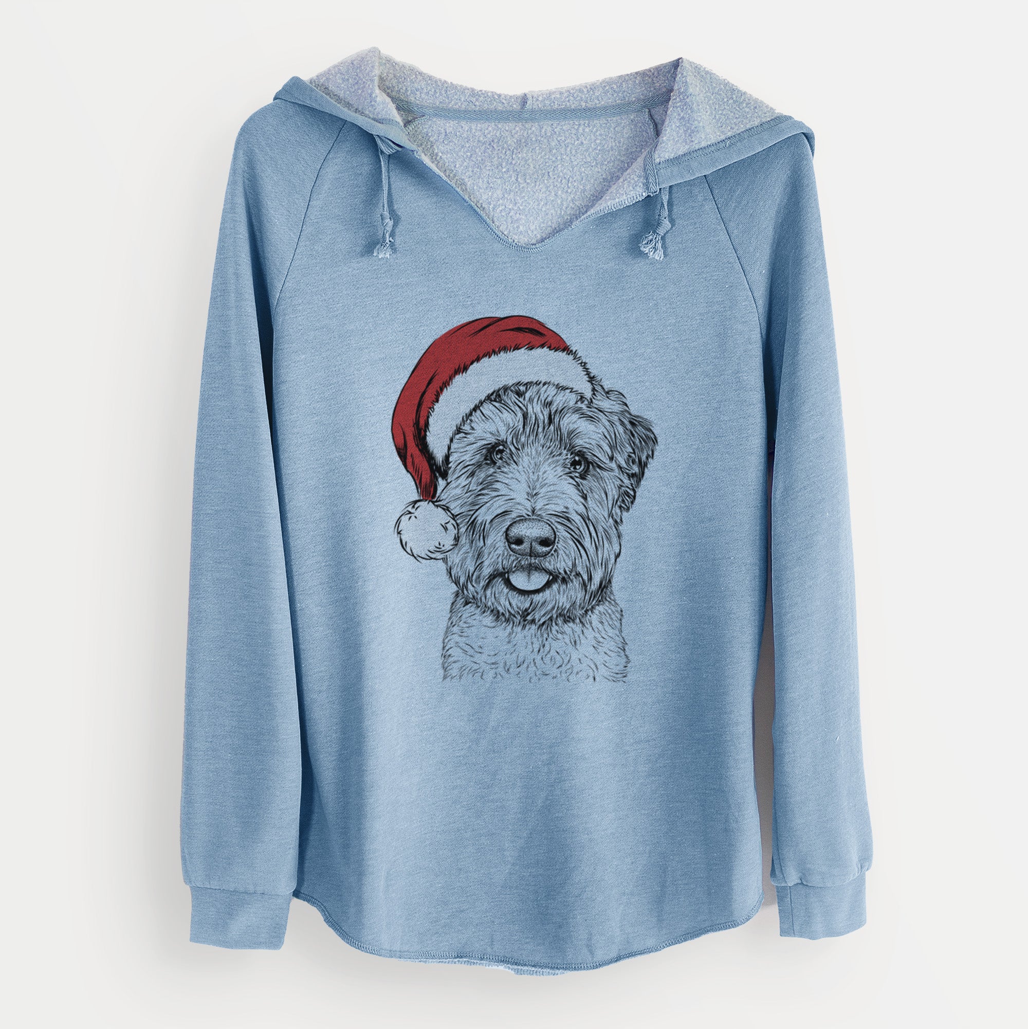 Santa Milton the Soft Coated Wheaten Terrier - Cali Wave Hooded Sweatshirt