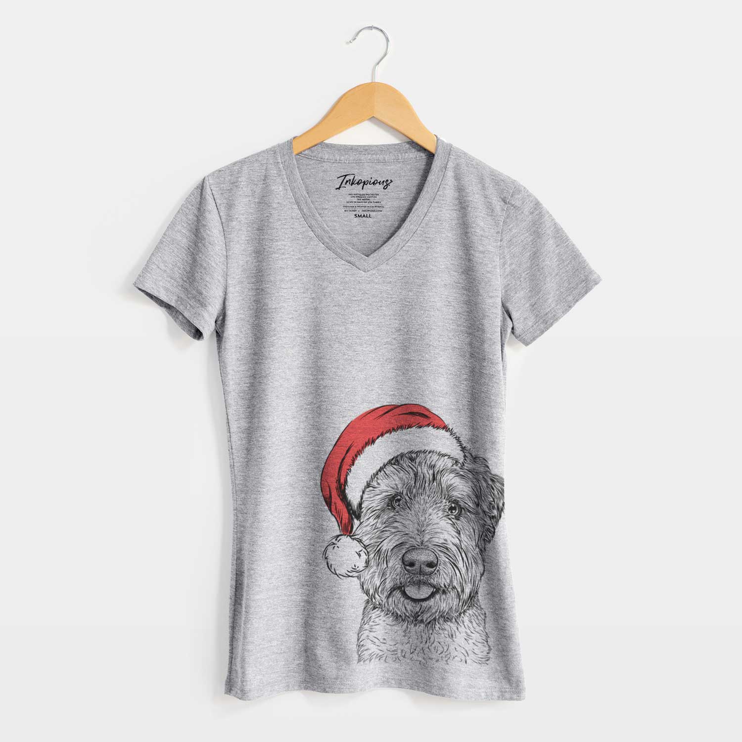 Santa Milton the Soft Coated Wheaten Terrier - Women's V-neck Shirt