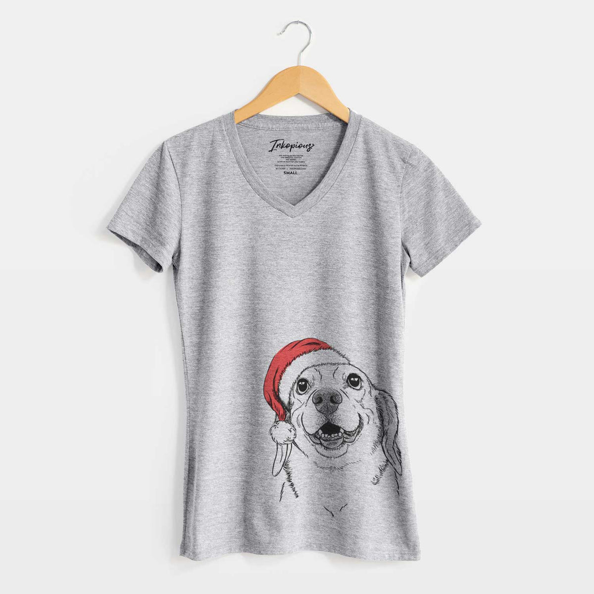 Santa Minnie the Corgle - Women's V-neck Shirt