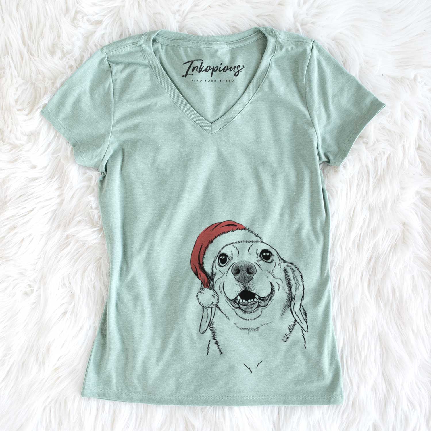 Santa Minnie the Corgle - Women's V-neck Shirt