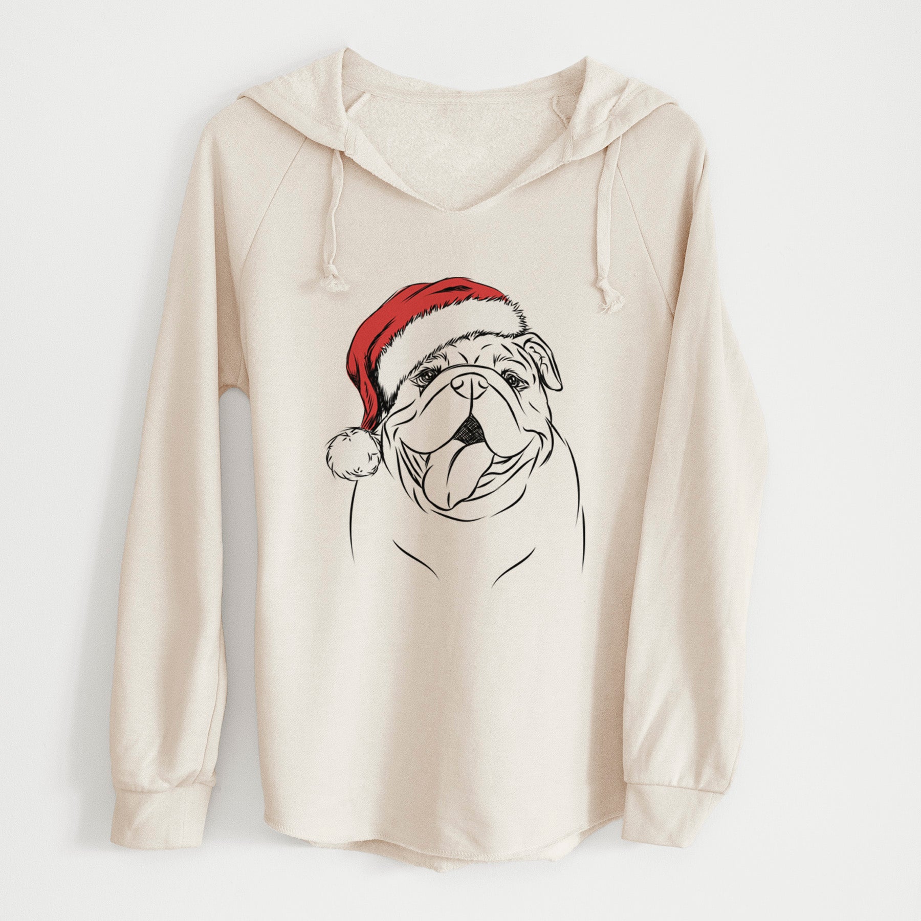 Santa Missy Moo the English Bulldog - Cali Wave Hooded Sweatshirt