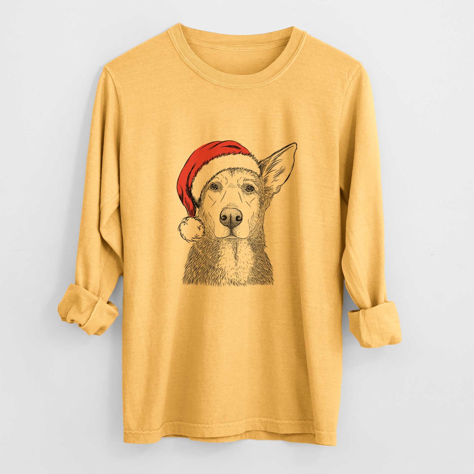 Santa Misty the German Shepherd Mix - Heavyweight 100% Cotton Long Sleeve