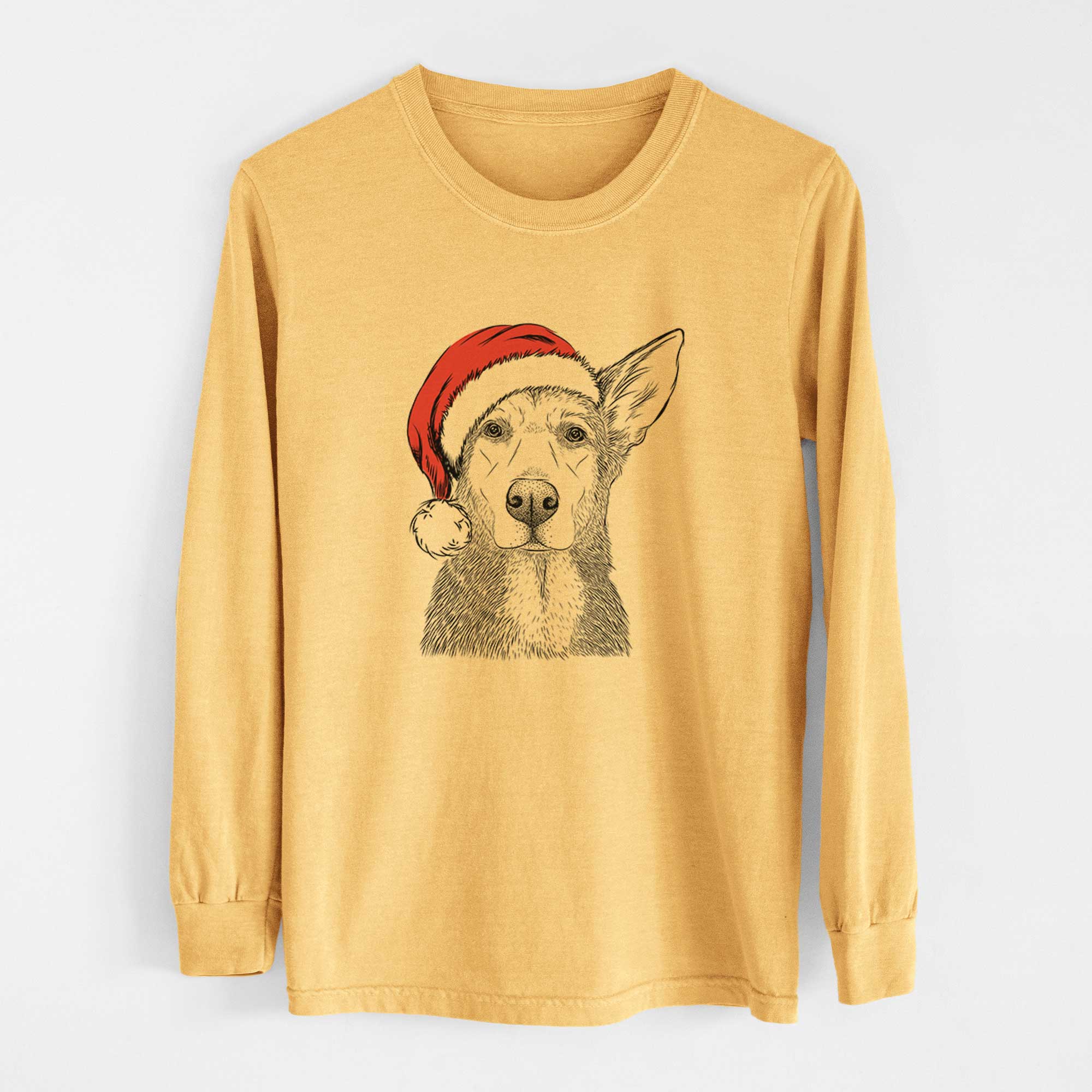Santa Misty the German Shepherd Mix - Heavyweight 100% Cotton Long Sleeve