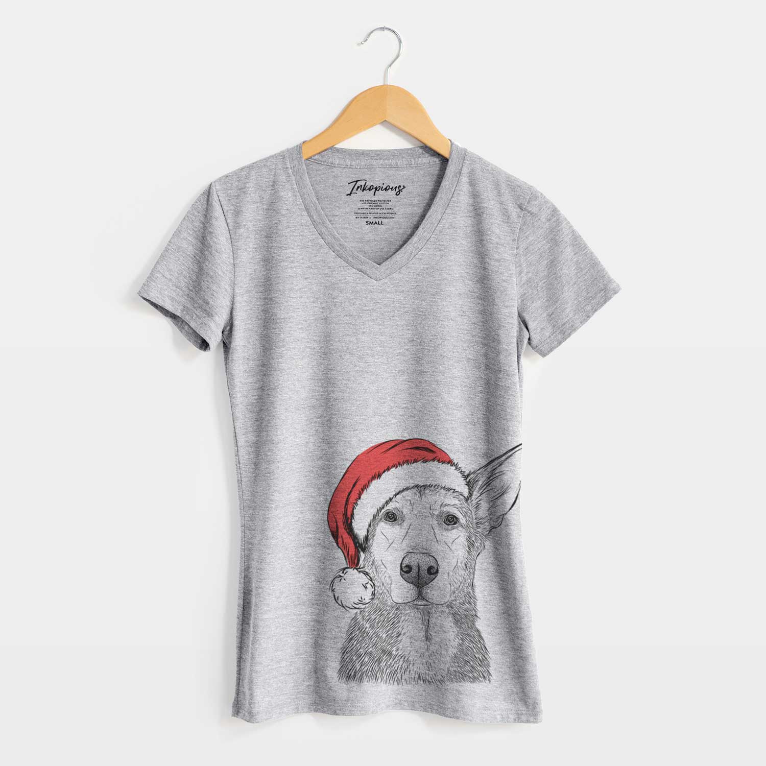 Santa Misty the German Shepherd Mix - Women's V-neck Shirt