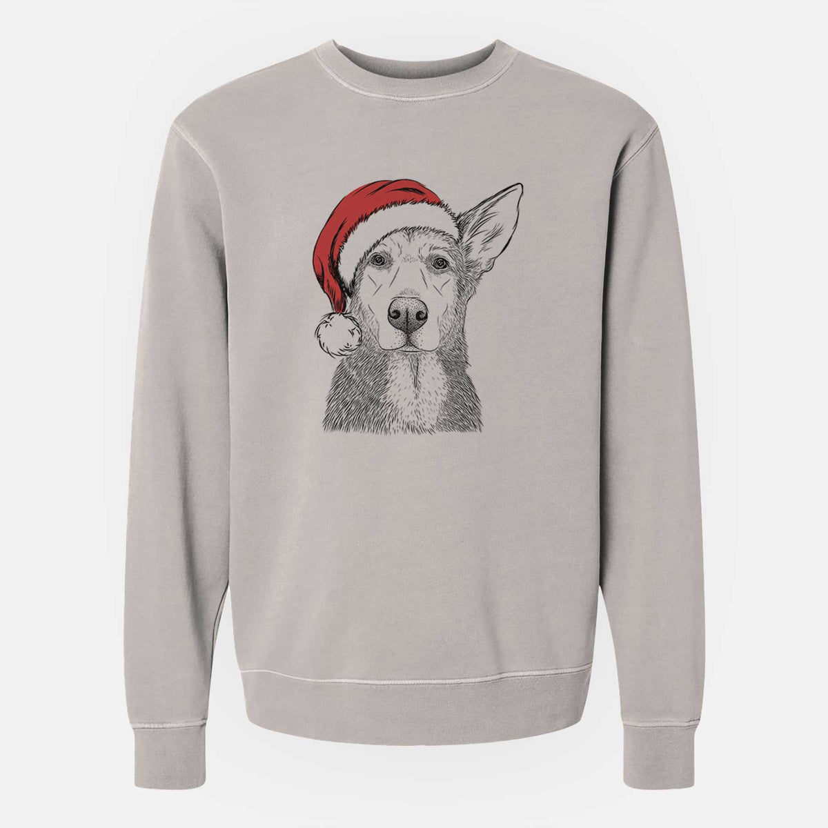 Santa Misty the German Shepherd Mix - Unisex Pigment Dyed Crew Sweatshirt