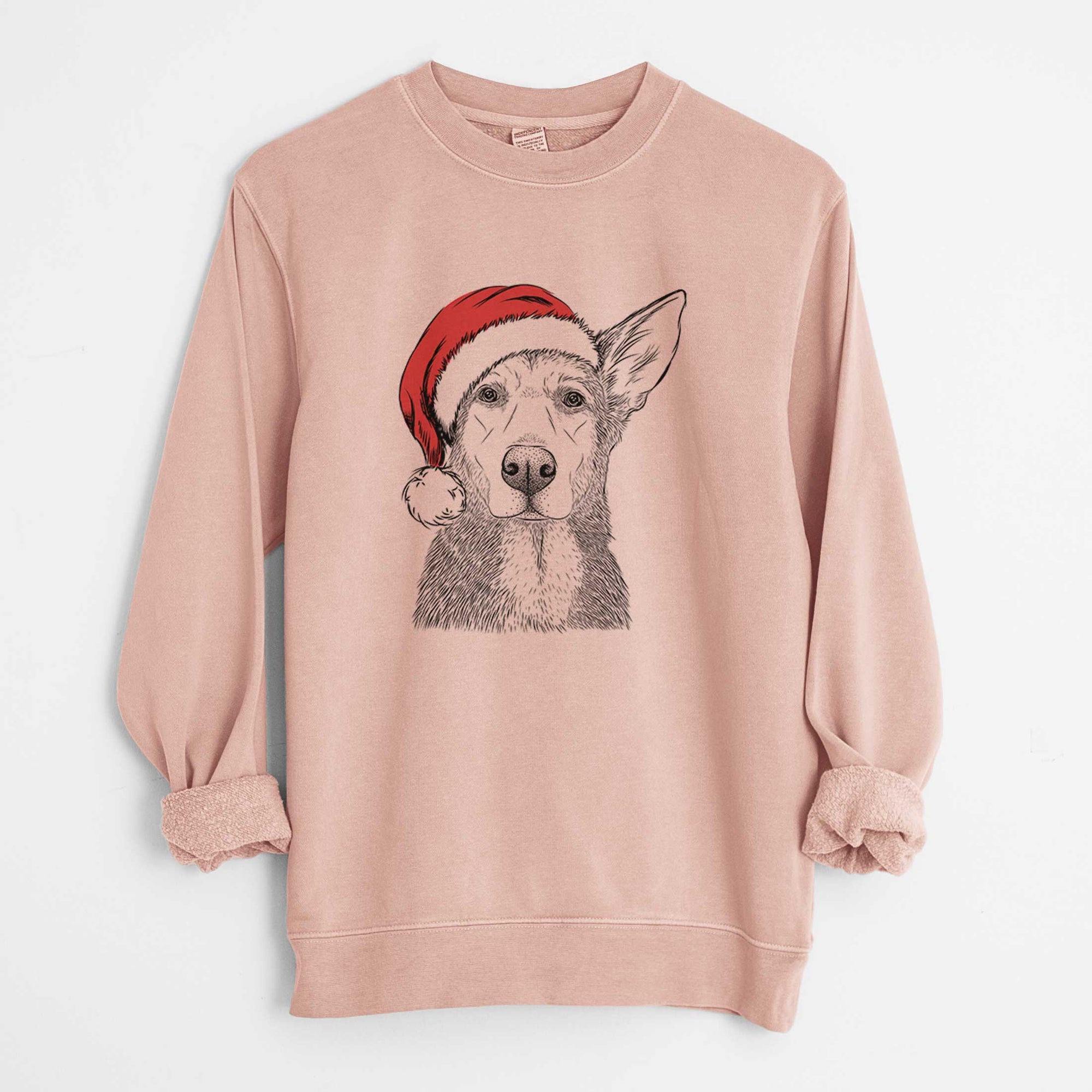 Santa Misty the German Shepherd Mix - Unisex Pigment Dyed Crew Sweatshirt