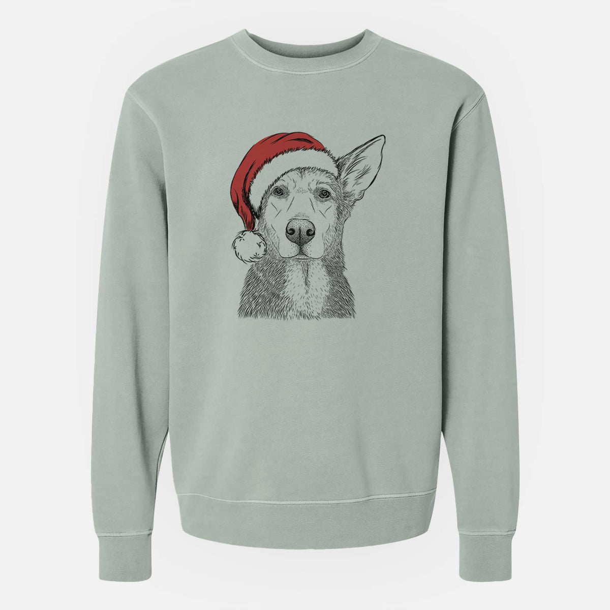 Santa Misty the German Shepherd Mix - Unisex Pigment Dyed Crew Sweatshirt