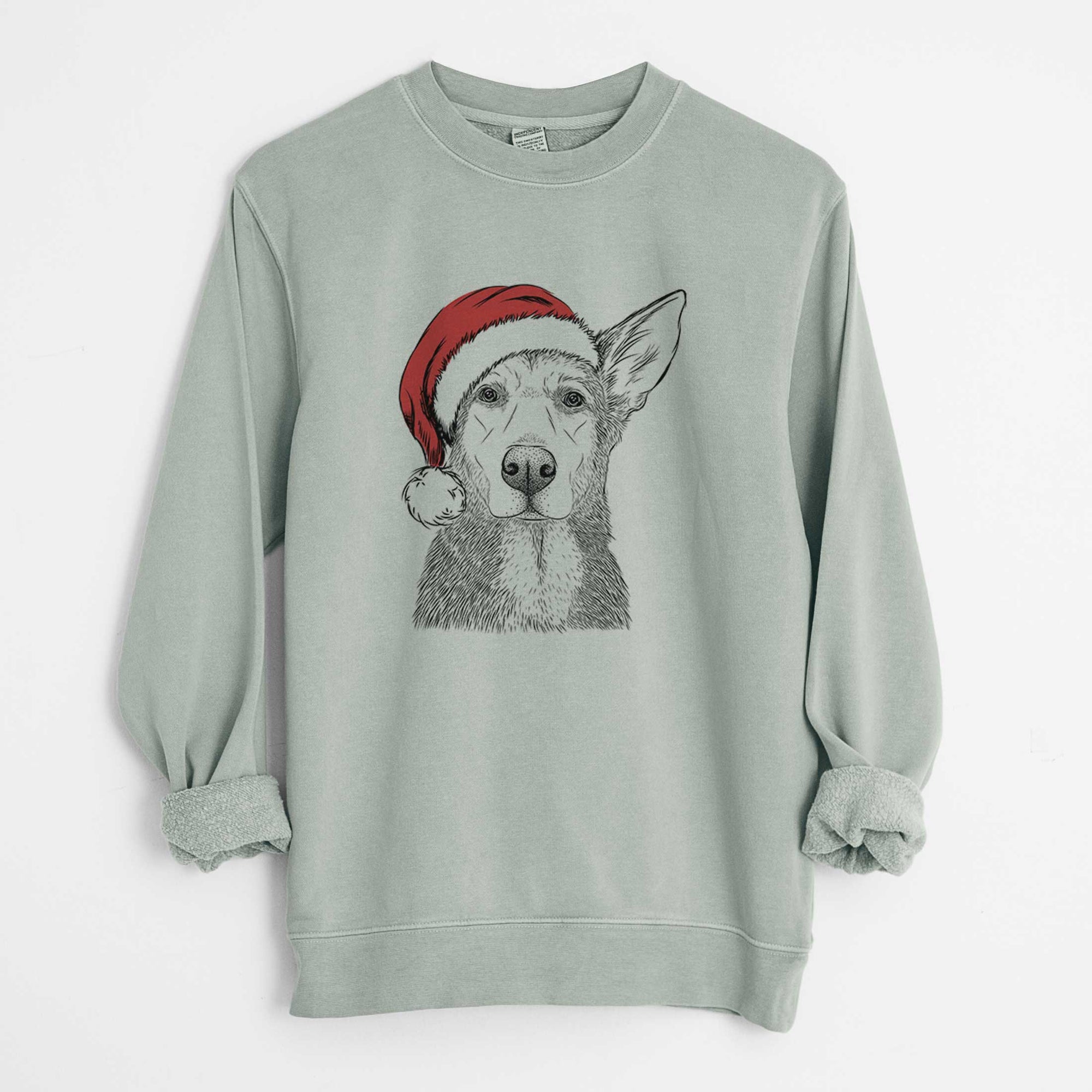 Santa Misty the German Shepherd Mix - Unisex Pigment Dyed Crew Sweatshirt