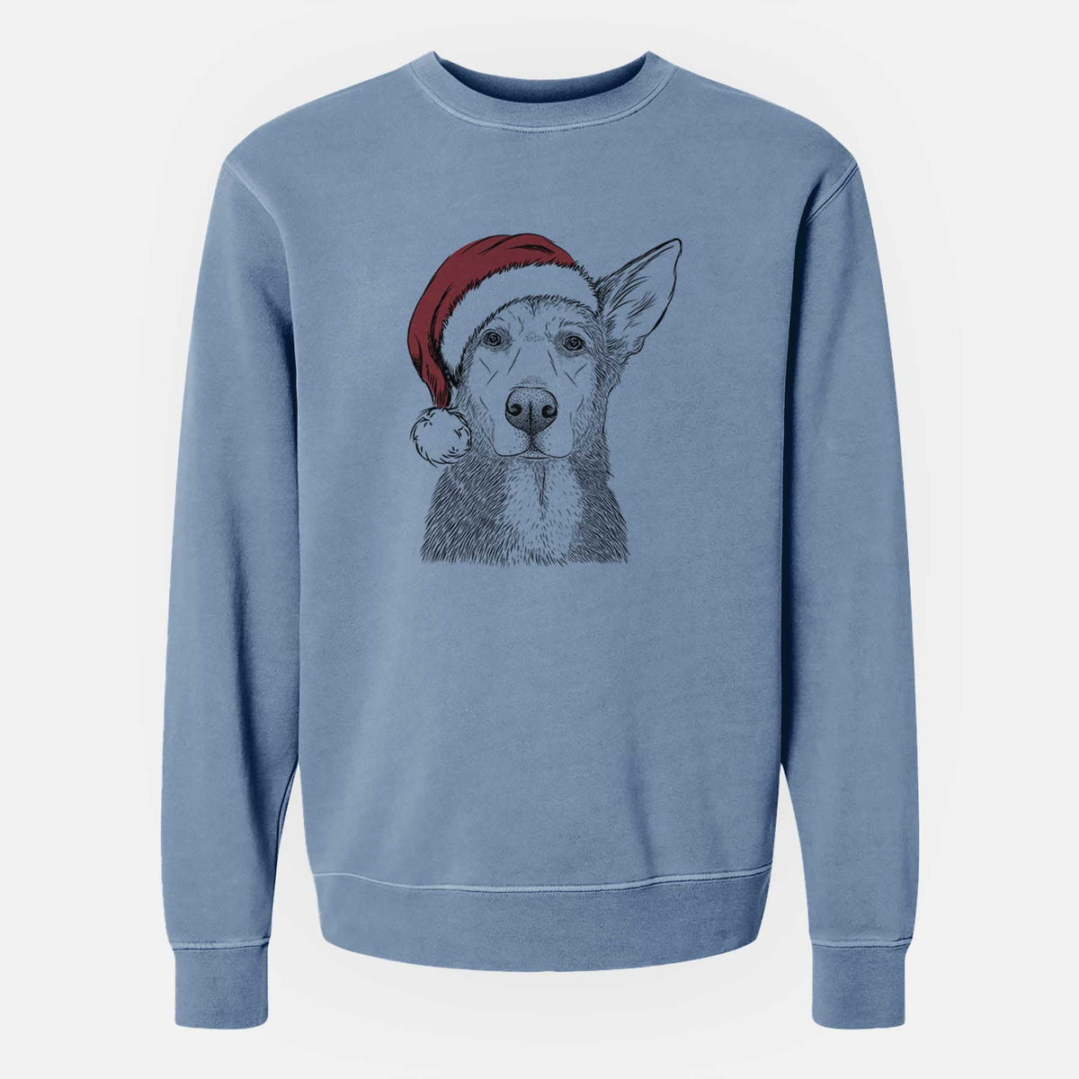 Santa Misty the German Shepherd Mix - Unisex Pigment Dyed Crew Sweatshirt
