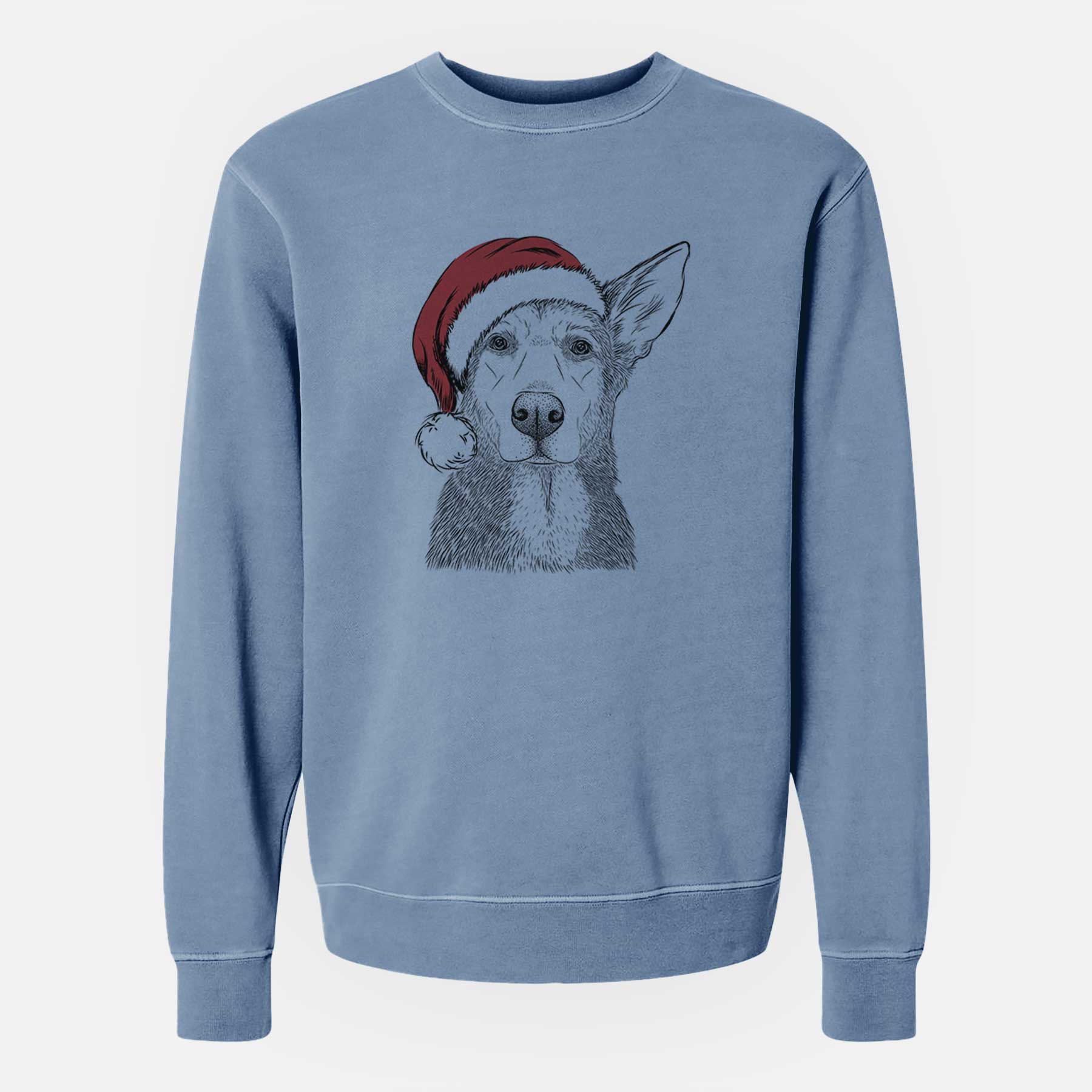 Santa Misty the German Shepherd Mix - Unisex Pigment Dyed Crew Sweatshirt