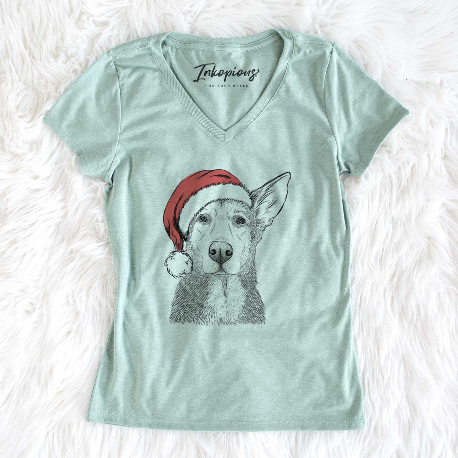 Santa Misty the German Shepherd Mix - Women's V-neck Shirt