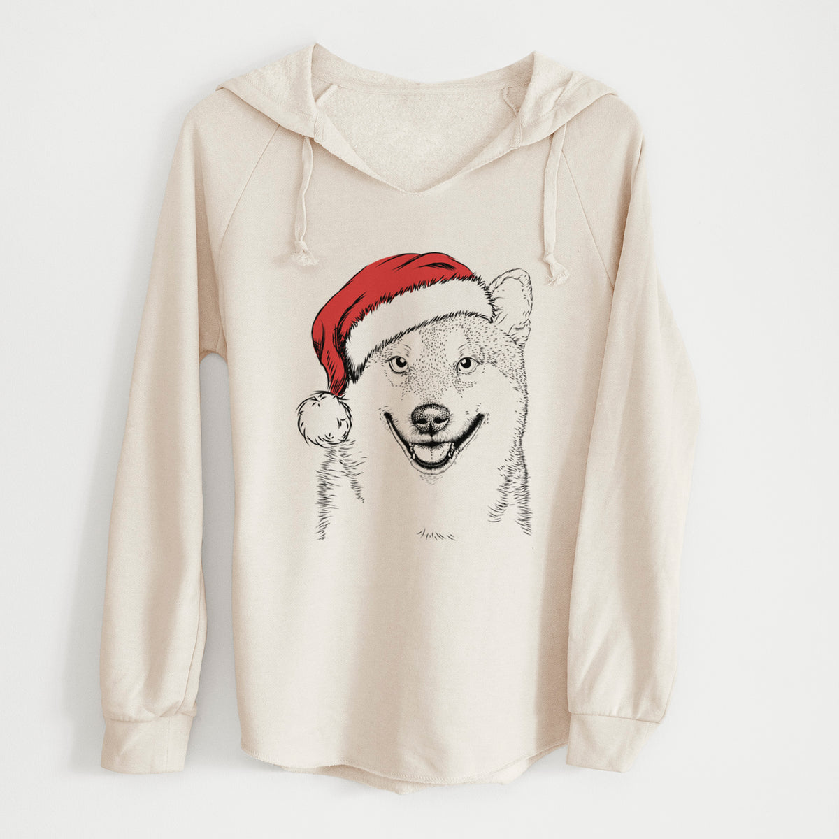 Santa Mitsu the Shiba Inu - Cali Wave Hooded Sweatshirt