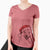 Santa Mitsu the Shiba Inu - Women's V-neck Shirt