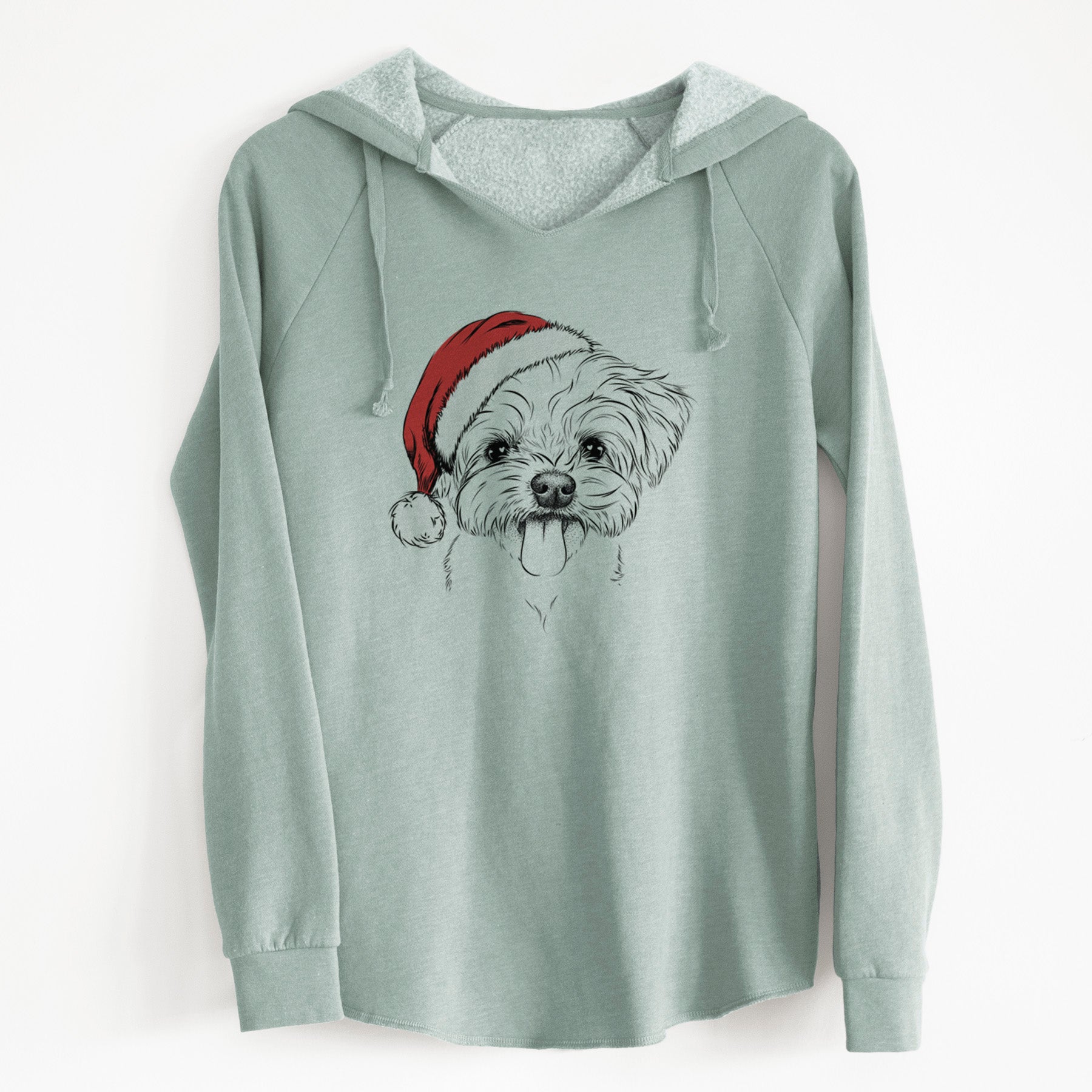 Santa Mochi the Maltese - Cali Wave Hooded Sweatshirt
