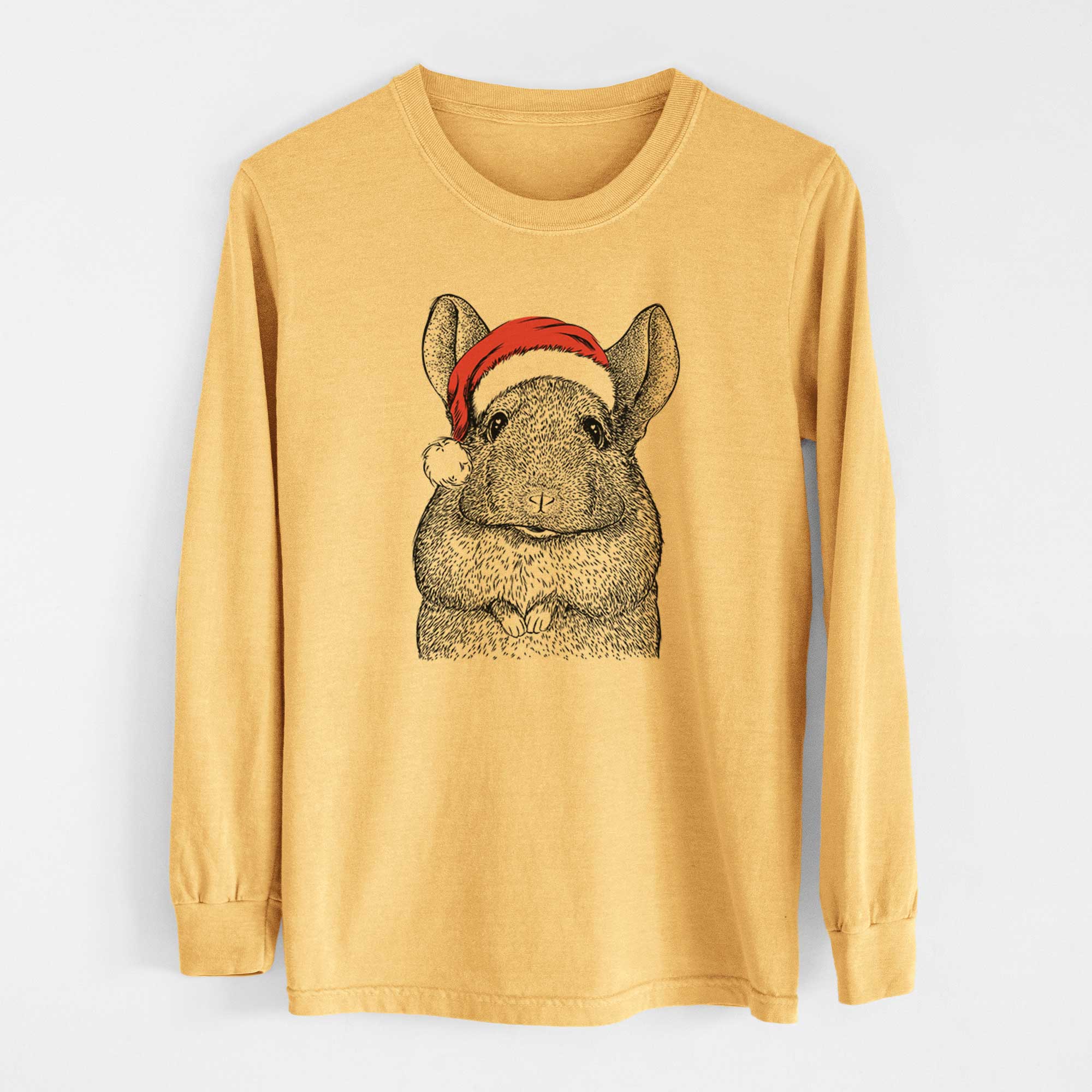 Santa Mojo the Chinchilla - Heavyweight 100% Cotton Long Sleeve