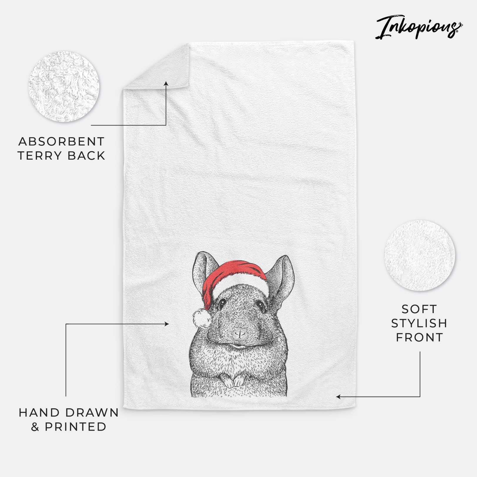 Mojo the Chinchilla Decorative Hand Towel