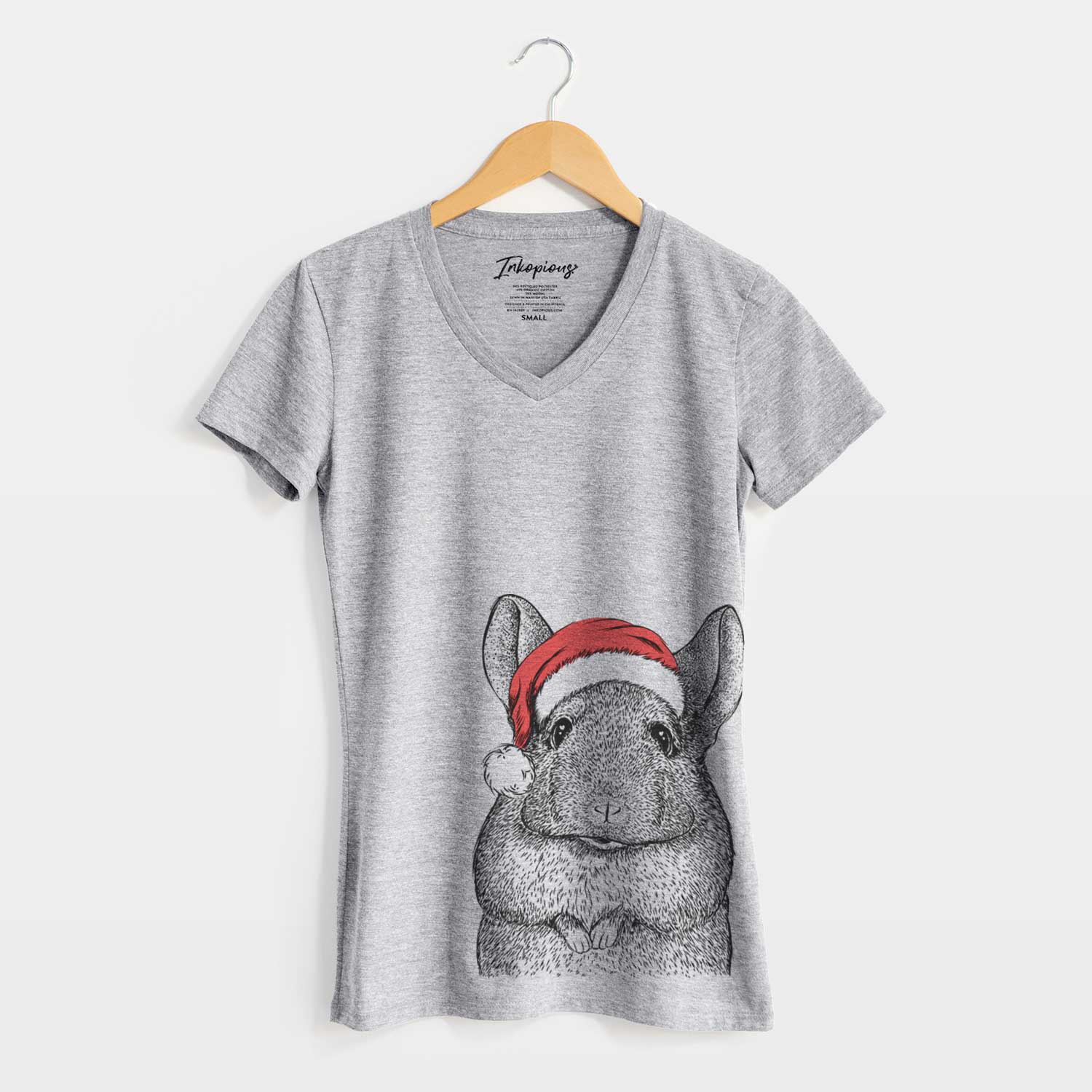 Santa Mojo the Chinchilla - Women's V-neck Shirt