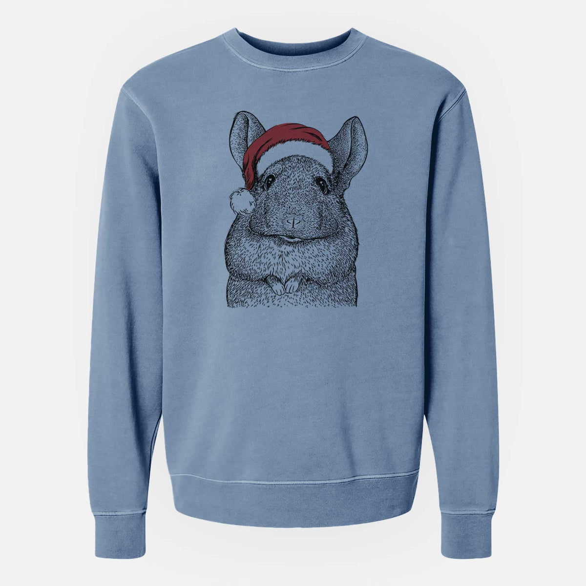 Santa Mojo the Chinchilla - Unisex Pigment Dyed Crew Sweatshirt