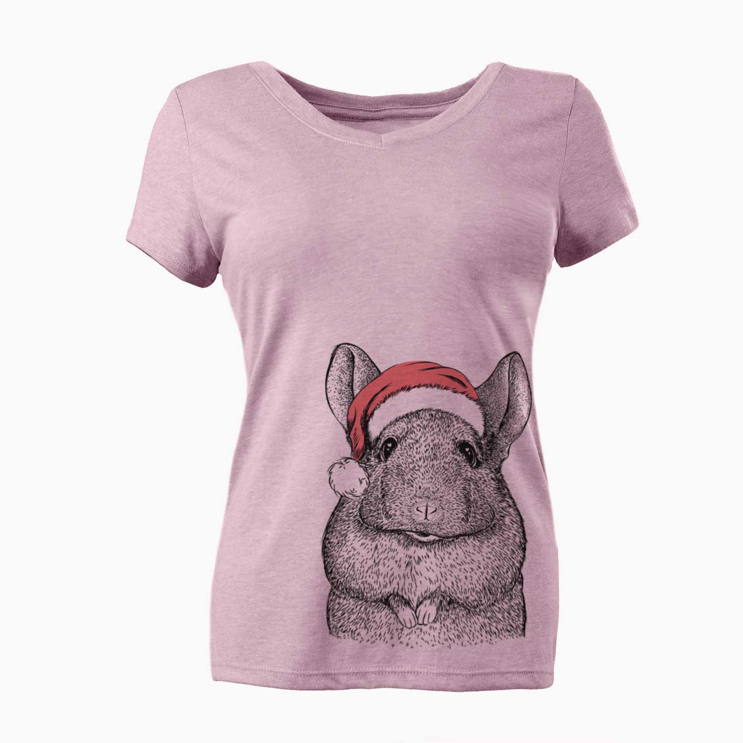 Santa Mojo the Chinchilla - Women's V-neck Shirt