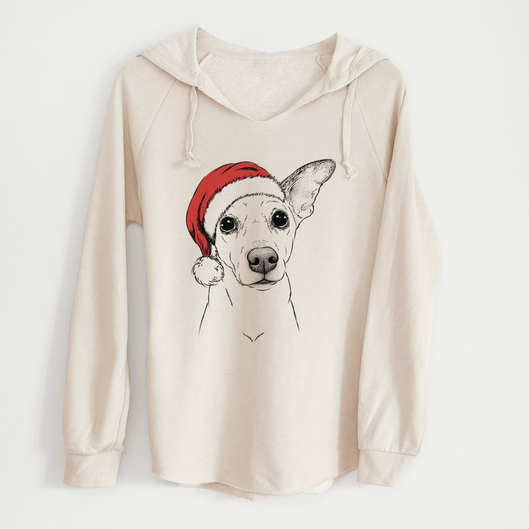 Santa Molly the Jack Russell Terrier - Cali Wave Hooded Sweatshirt