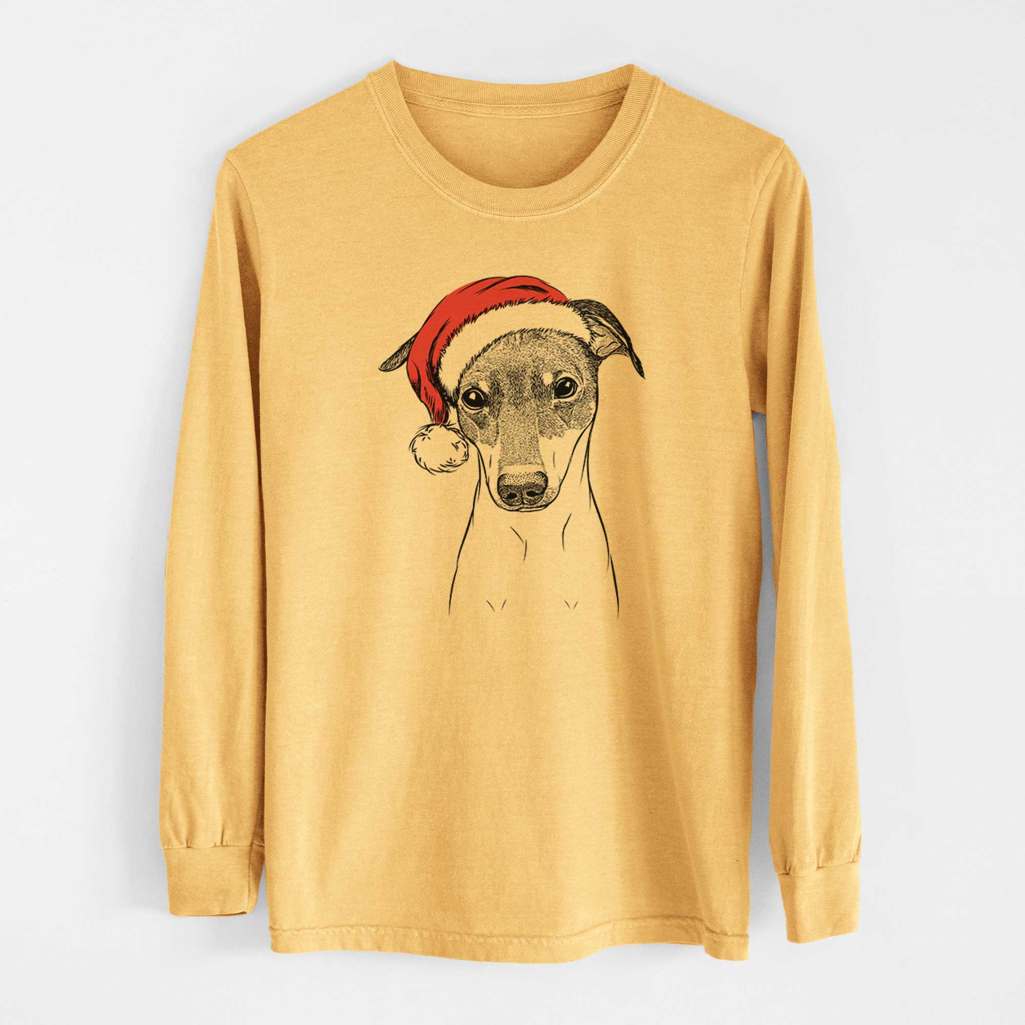 Santa Momo the Japanese Terrier - Heavyweight 100% Cotton Long Sleeve