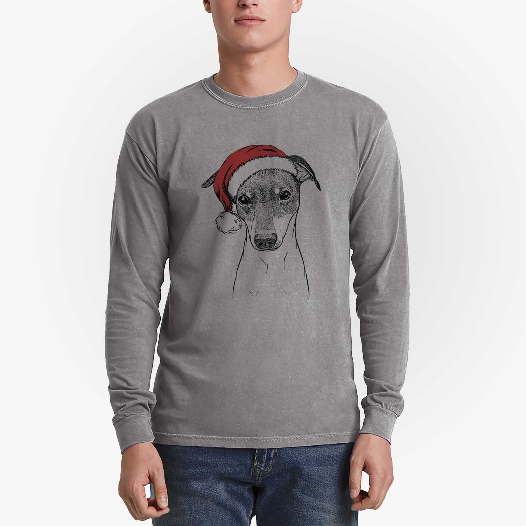 Santa Momo the Japanese Terrier - Heavyweight 100% Cotton Long Sleeve