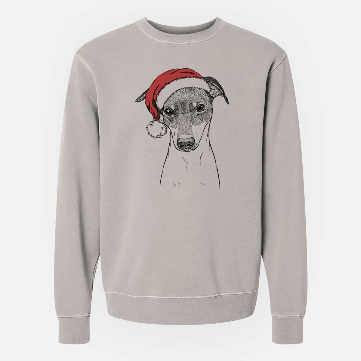 Santa Momo the Japanese Terrier - Unisex Pigment Dyed Crew Sweatshirt