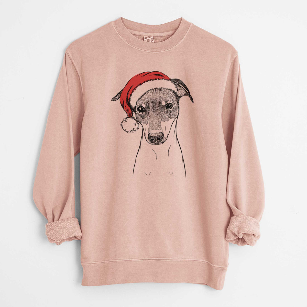 Santa Momo the Japanese Terrier - Unisex Pigment Dyed Crew Sweatshirt