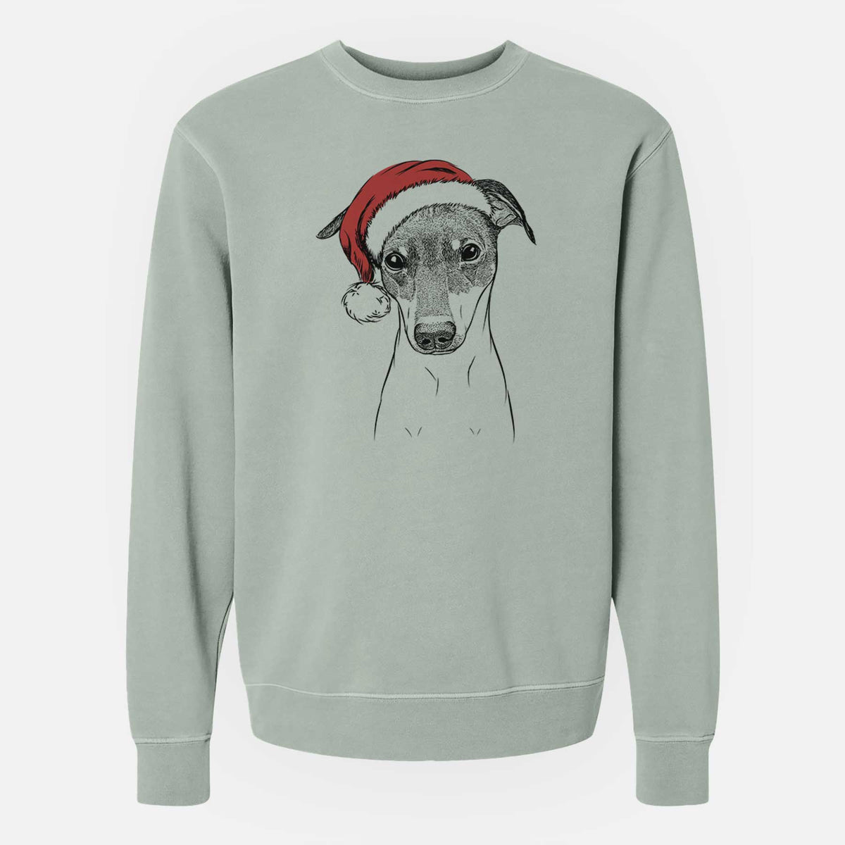 Santa Momo the Japanese Terrier - Unisex Pigment Dyed Crew Sweatshirt