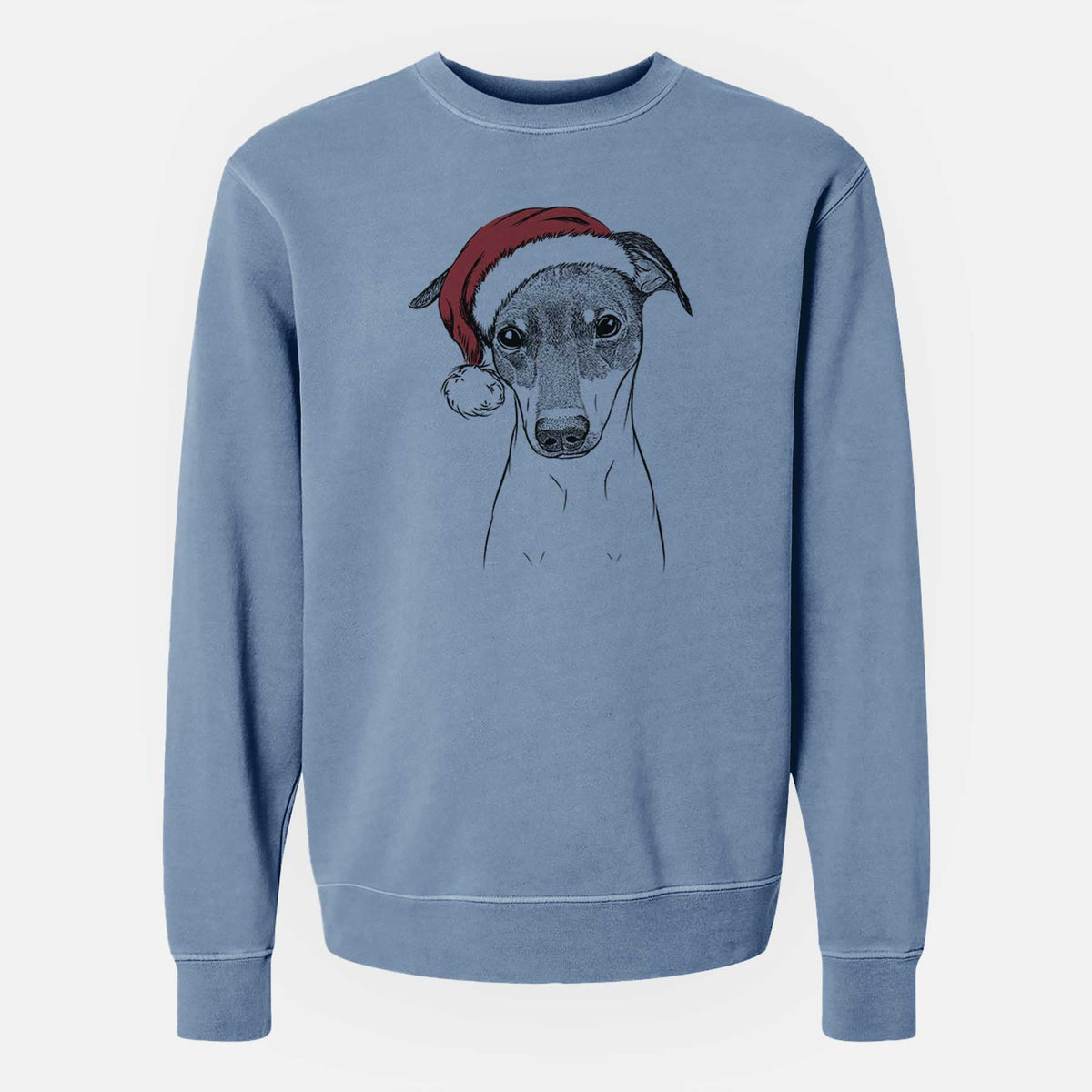 Santa Momo the Japanese Terrier - Unisex Pigment Dyed Crew Sweatshirt