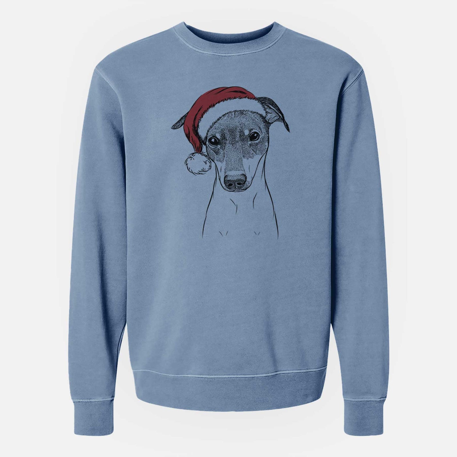 Santa Momo the Japanese Terrier - Unisex Pigment Dyed Crew Sweatshirt