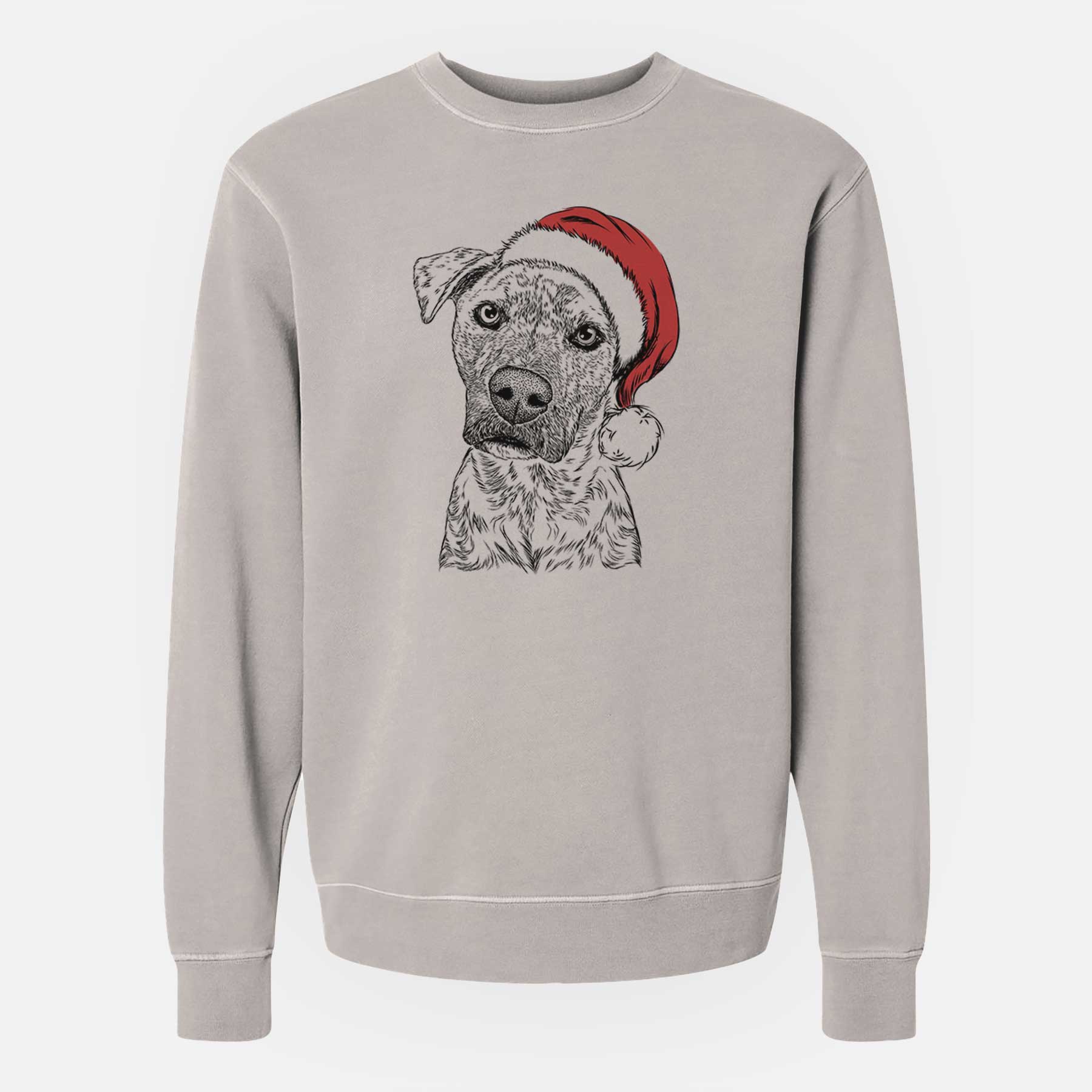 Santa Monster Baby the Pitbull Mix - Unisex Pigment Dyed Crew Sweatshirt