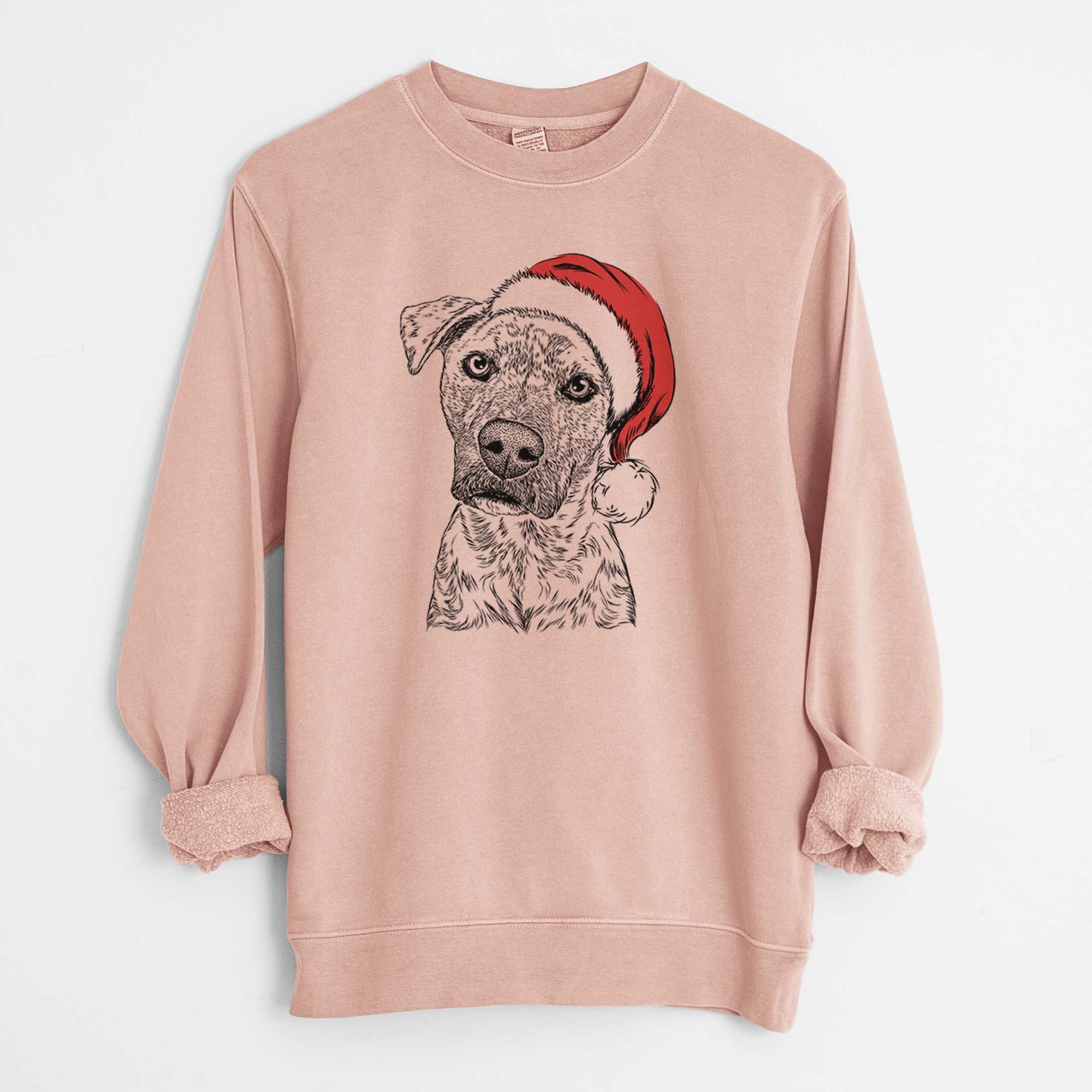 Santa Monster Baby the Pitbull Mix - Unisex Pigment Dyed Crew Sweatshirt