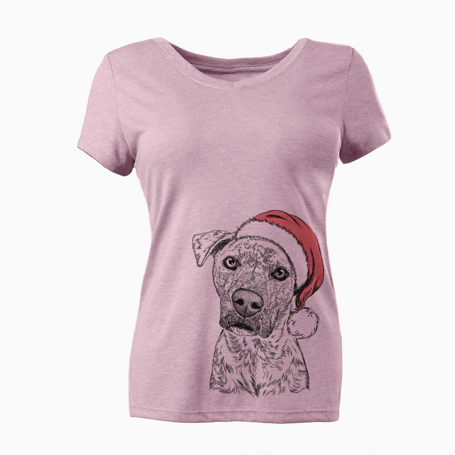 Santa Monster Baby the Pitbull Mix - Women's V-neck Shirt