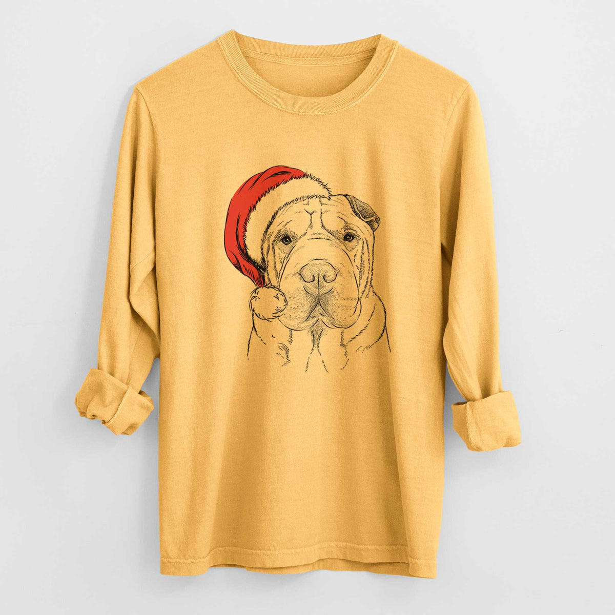 Santa Moomers the Shar Pei - Heavyweight 100% Cotton Long Sleeve