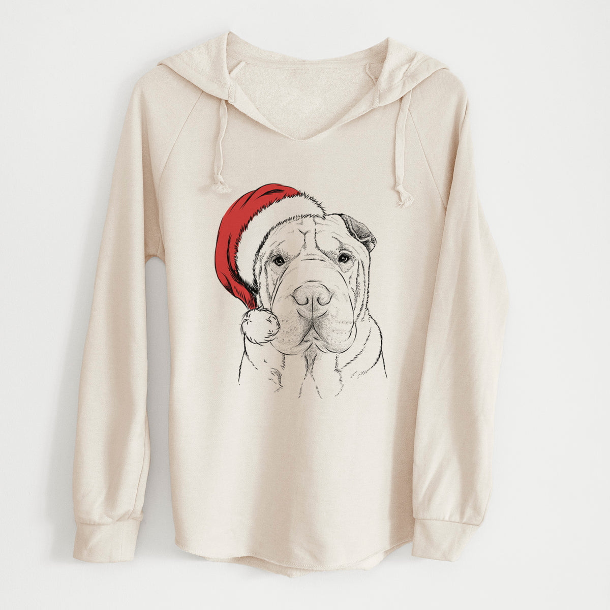 Santa Moomers the Shar Pei - Cali Wave Hooded Sweatshirt