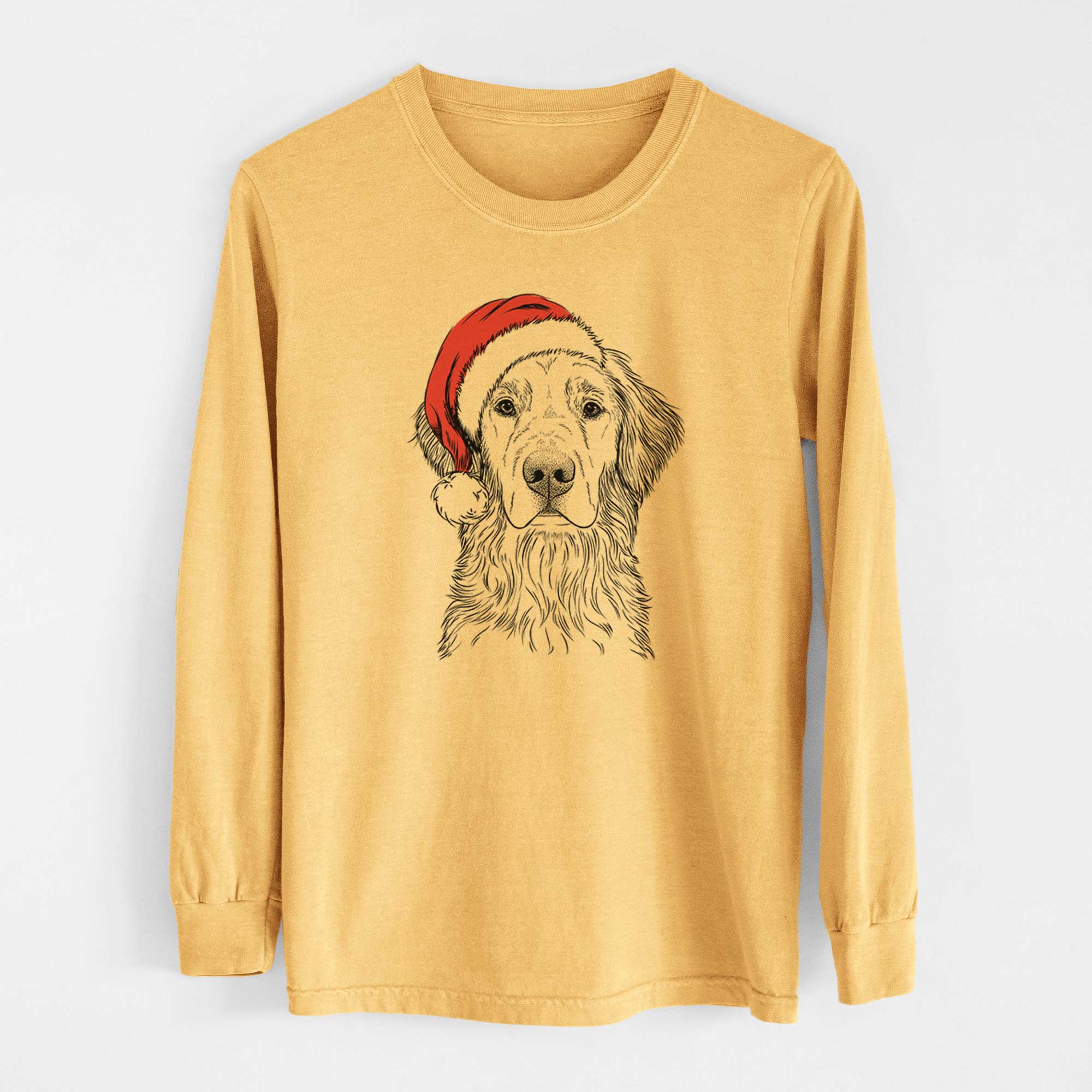 Santa Moose the Field Golden Retriever - Heavyweight 100% Cotton Long Sleeve